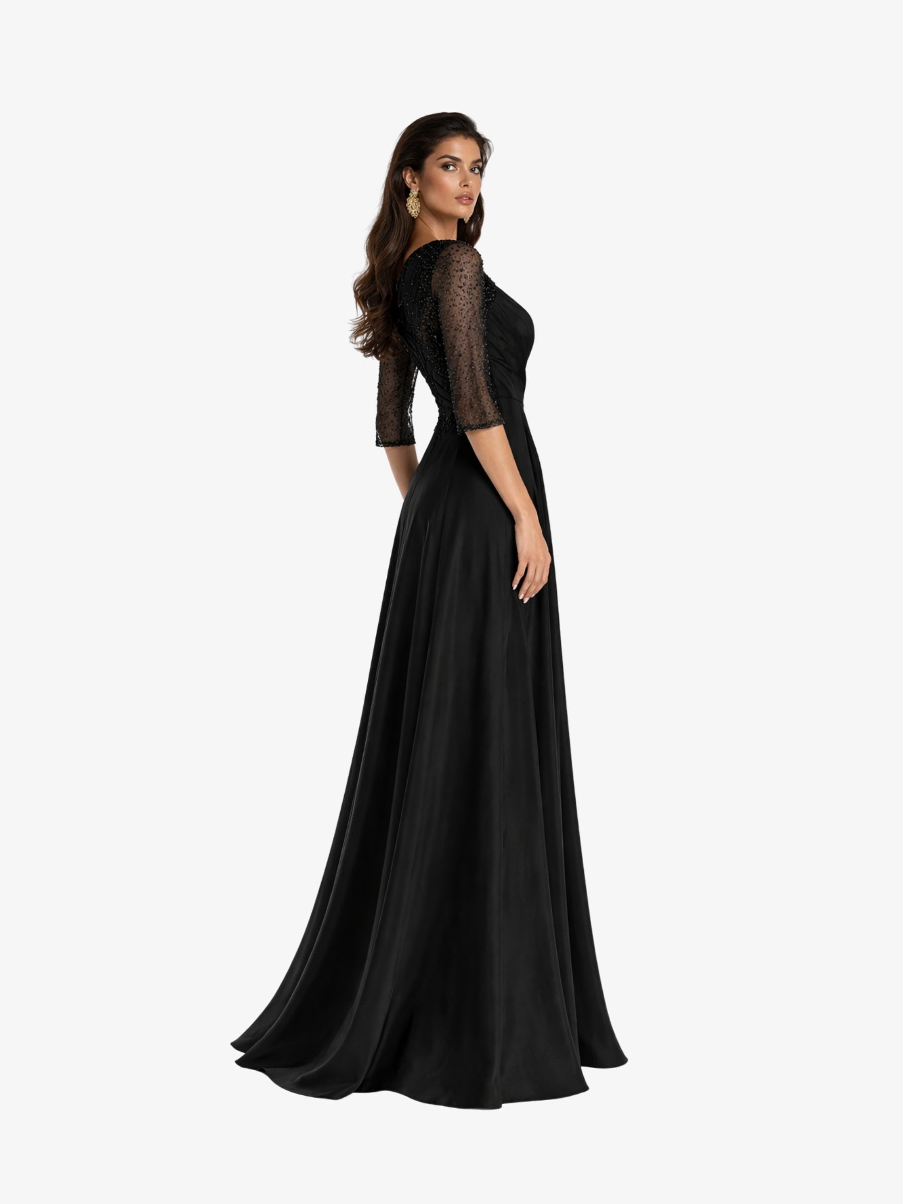 Rochie Lunga “Zaira”, Negru