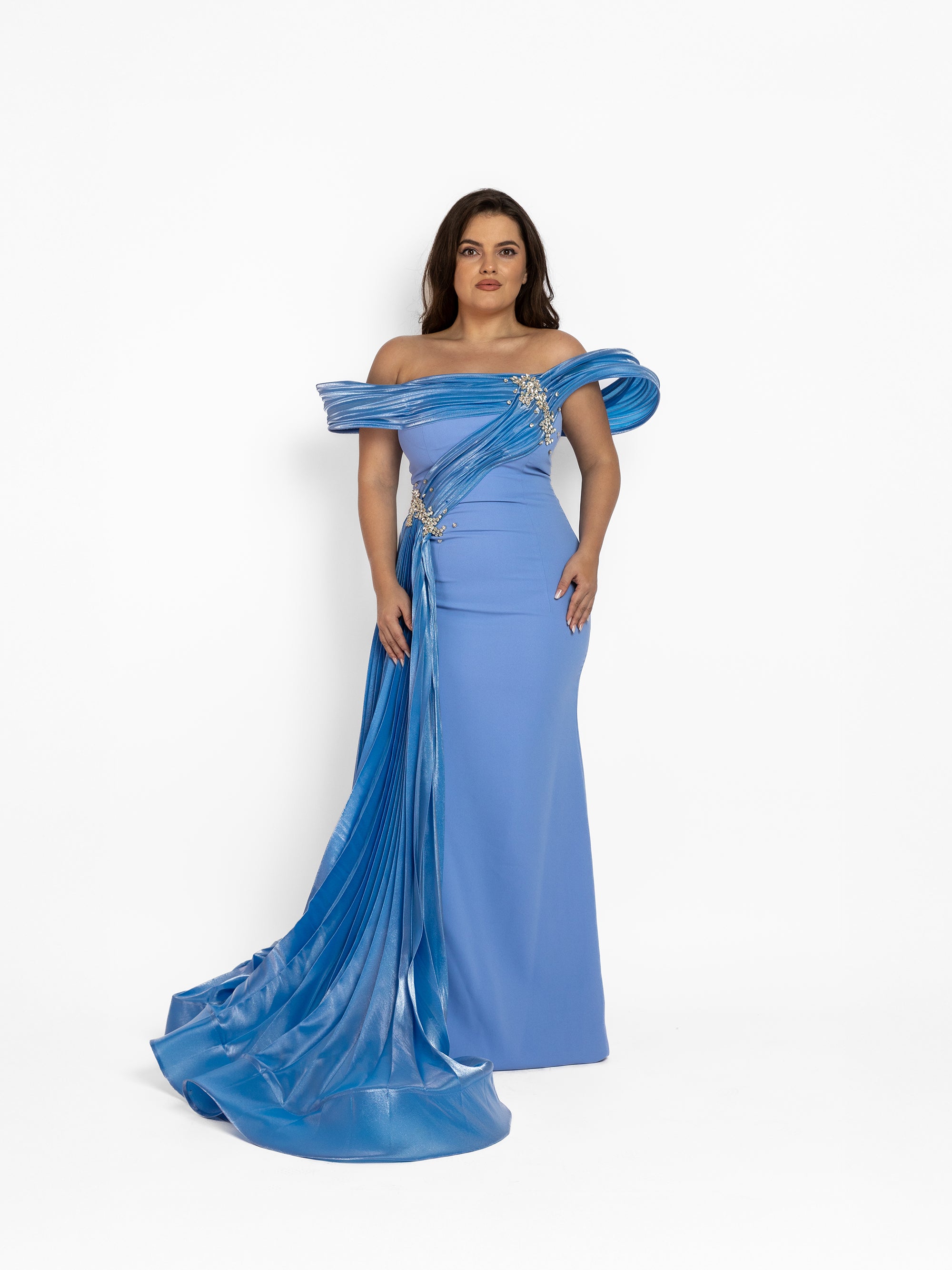 Rochie Lunga "Angelina Luxury", Albastra