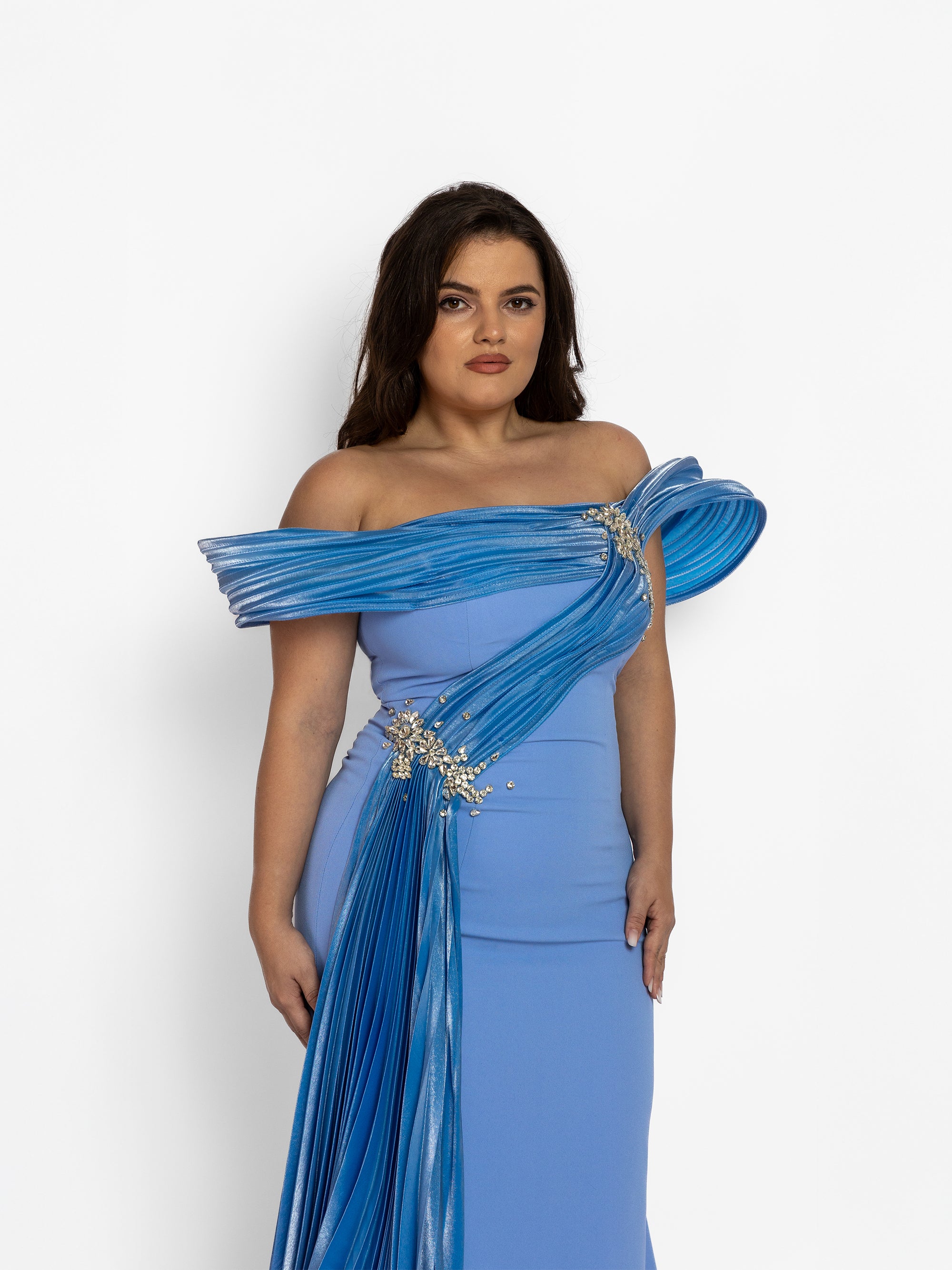 Rochie Lunga "Angelina Luxury", Albastra