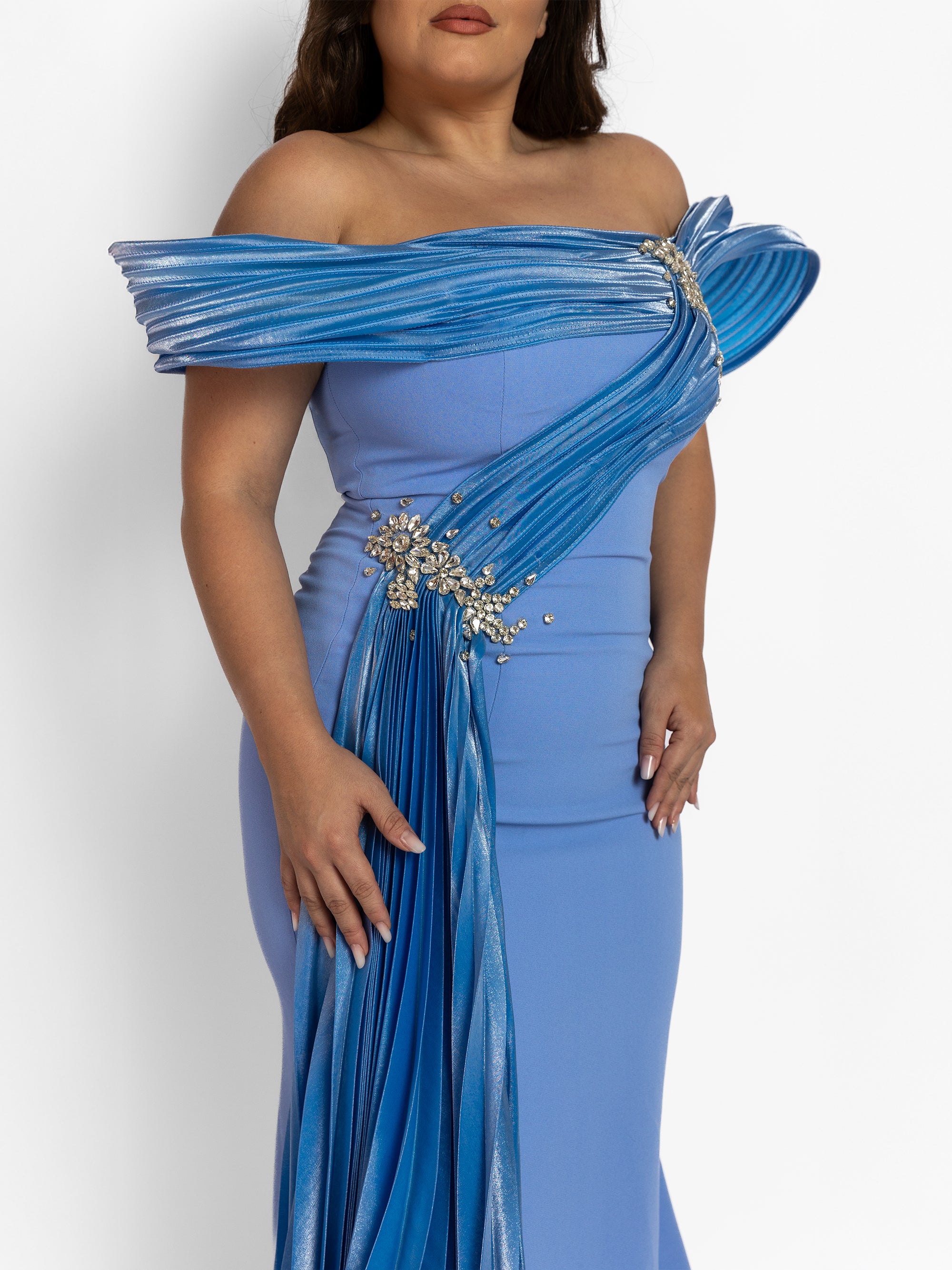 Rochie Lunga "Angelina Luxury", Albastra