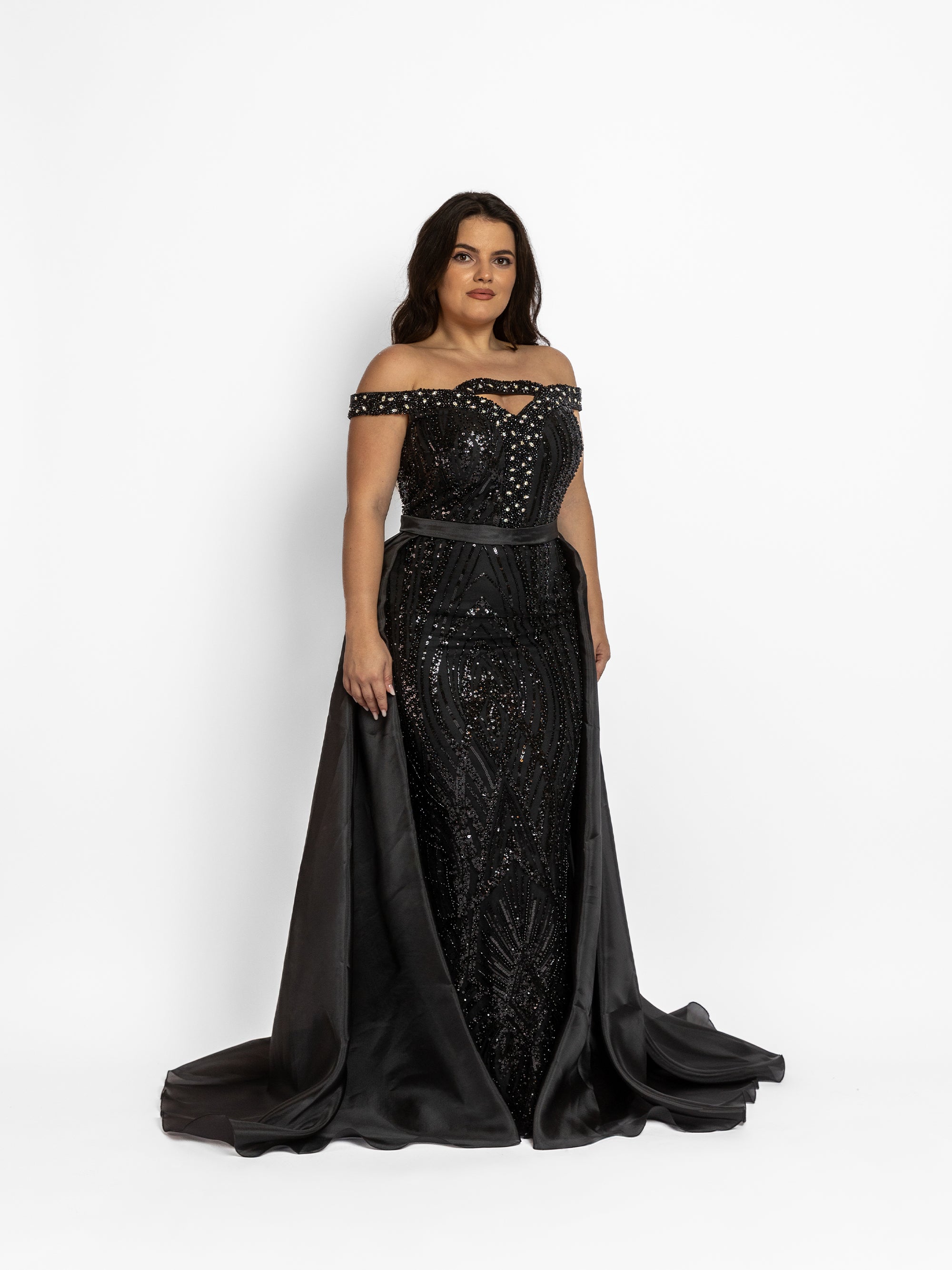 Rochie Lunga "Rebeca", Neagra