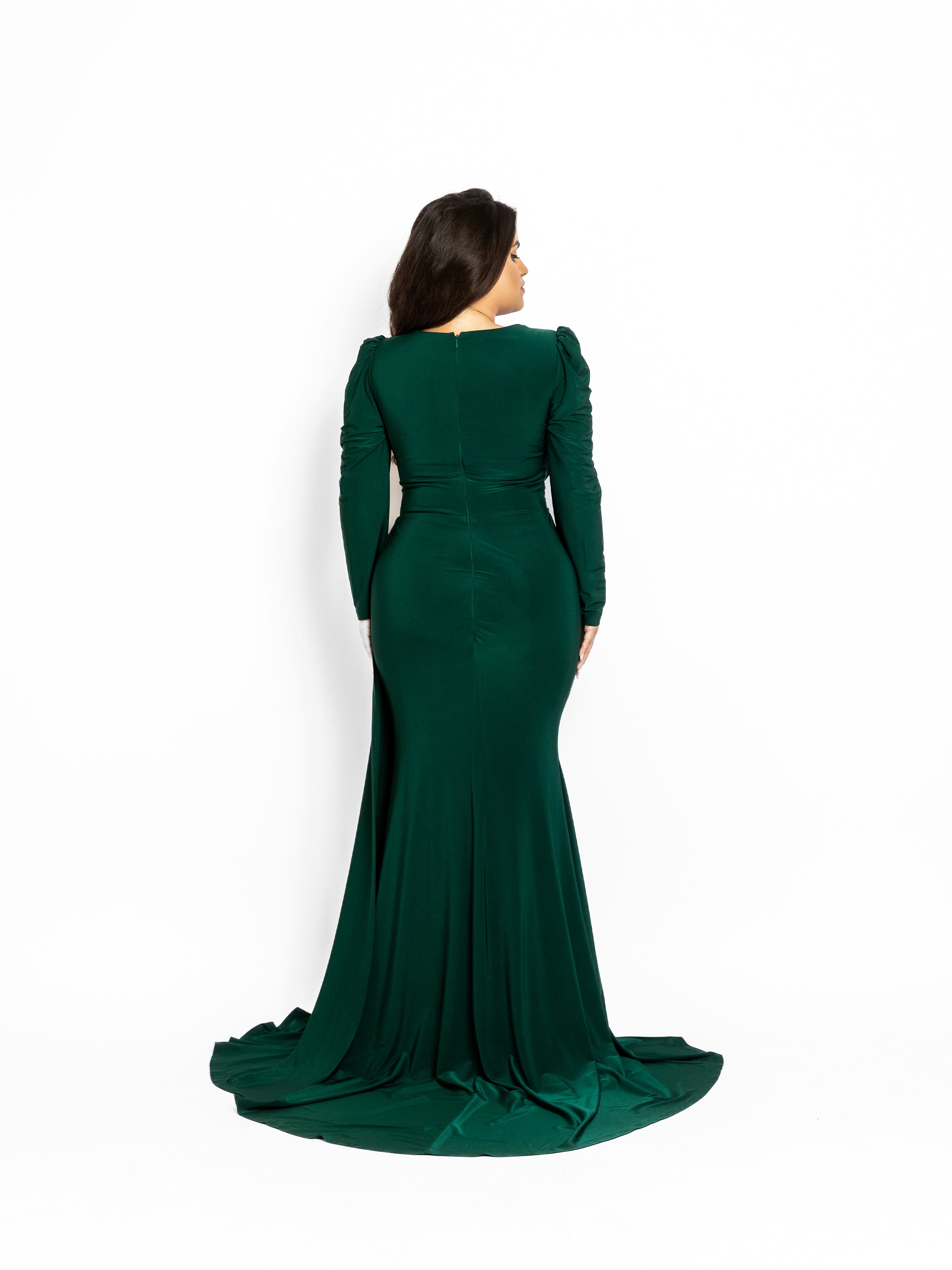Rochie Lunga cu Trena "Ayda", Verde