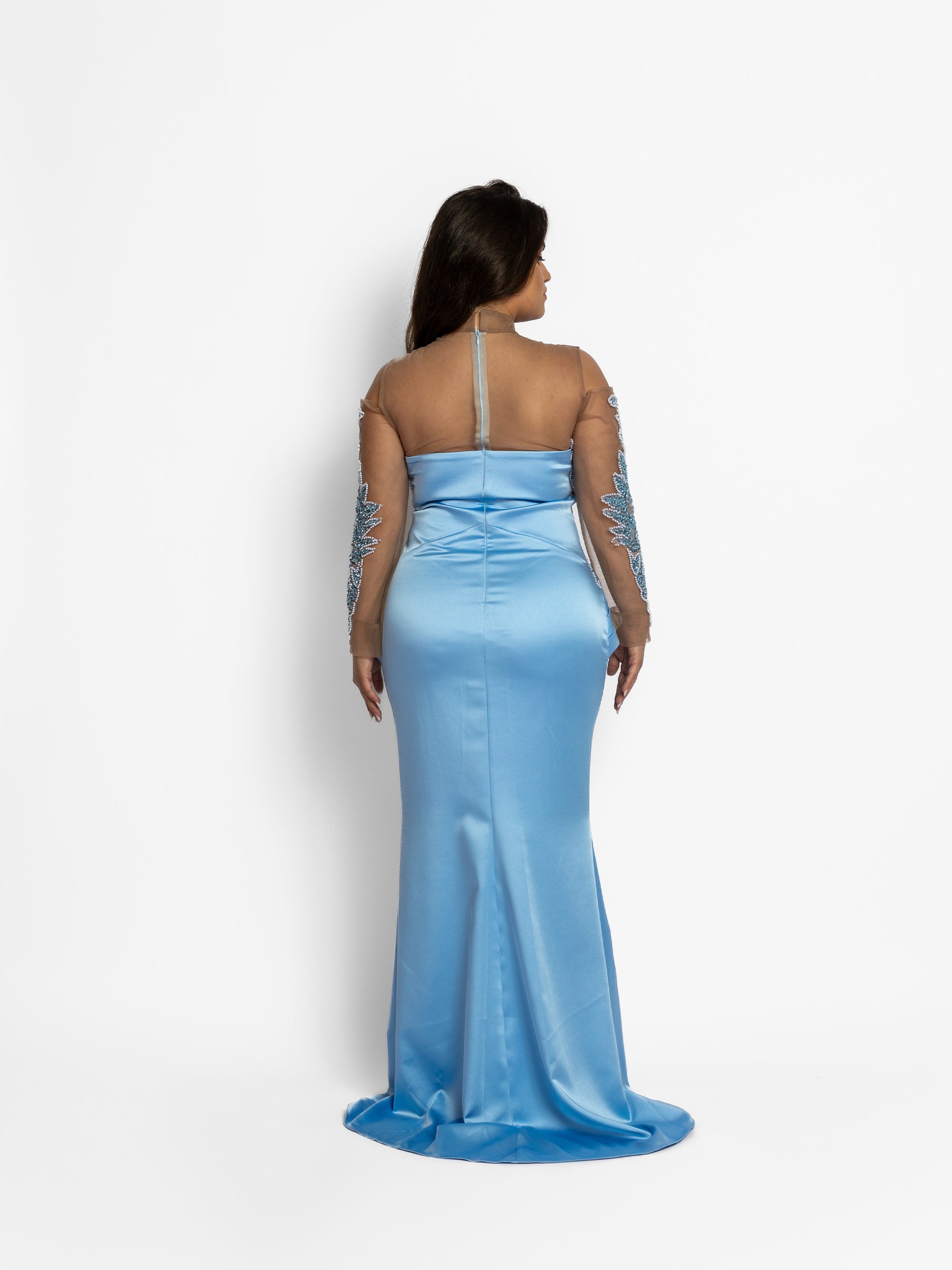 Rochie Lunga "Azira", Albastru Deschis