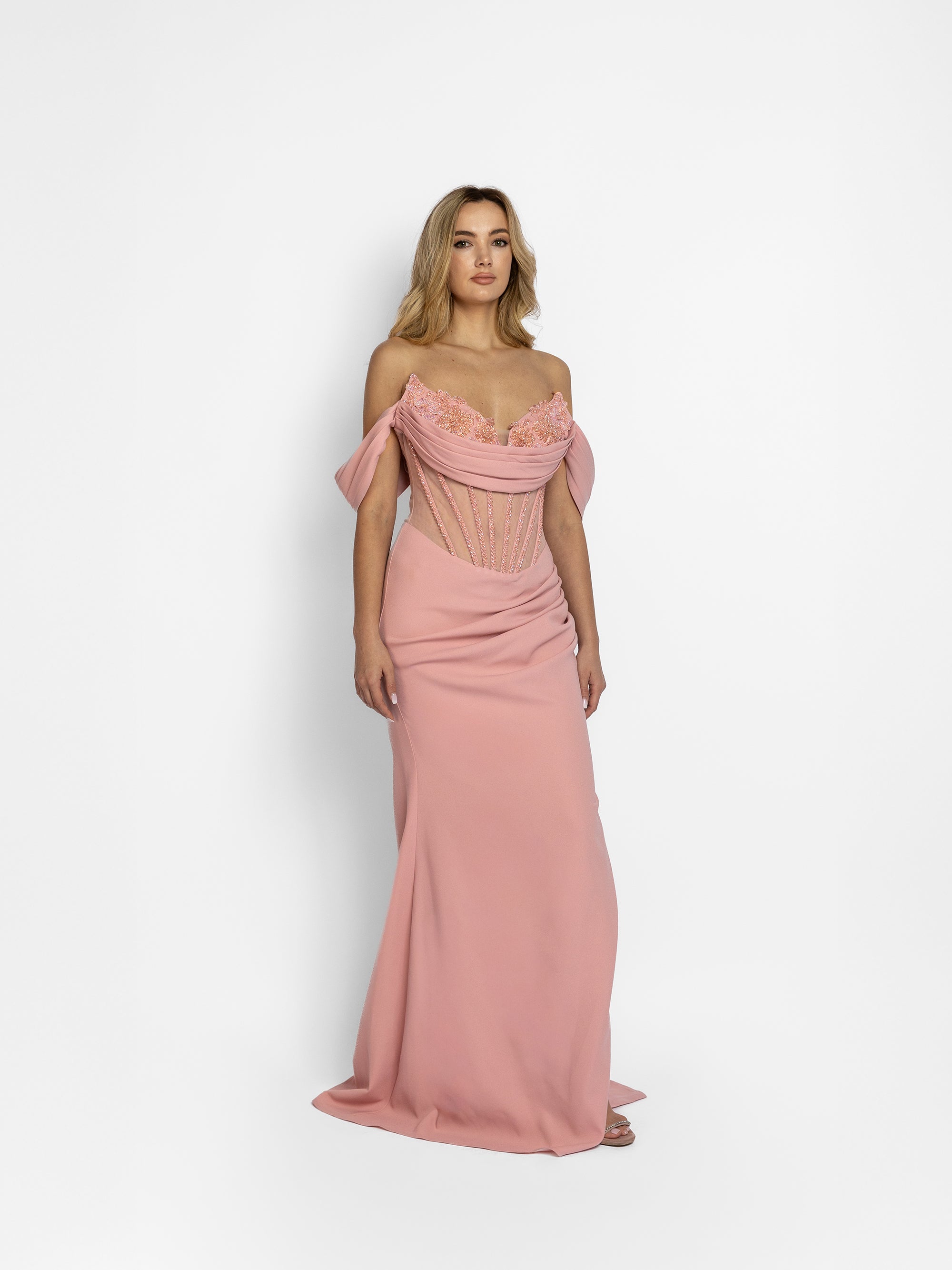 Rochie Lunga "Charlote Luxury", Roz