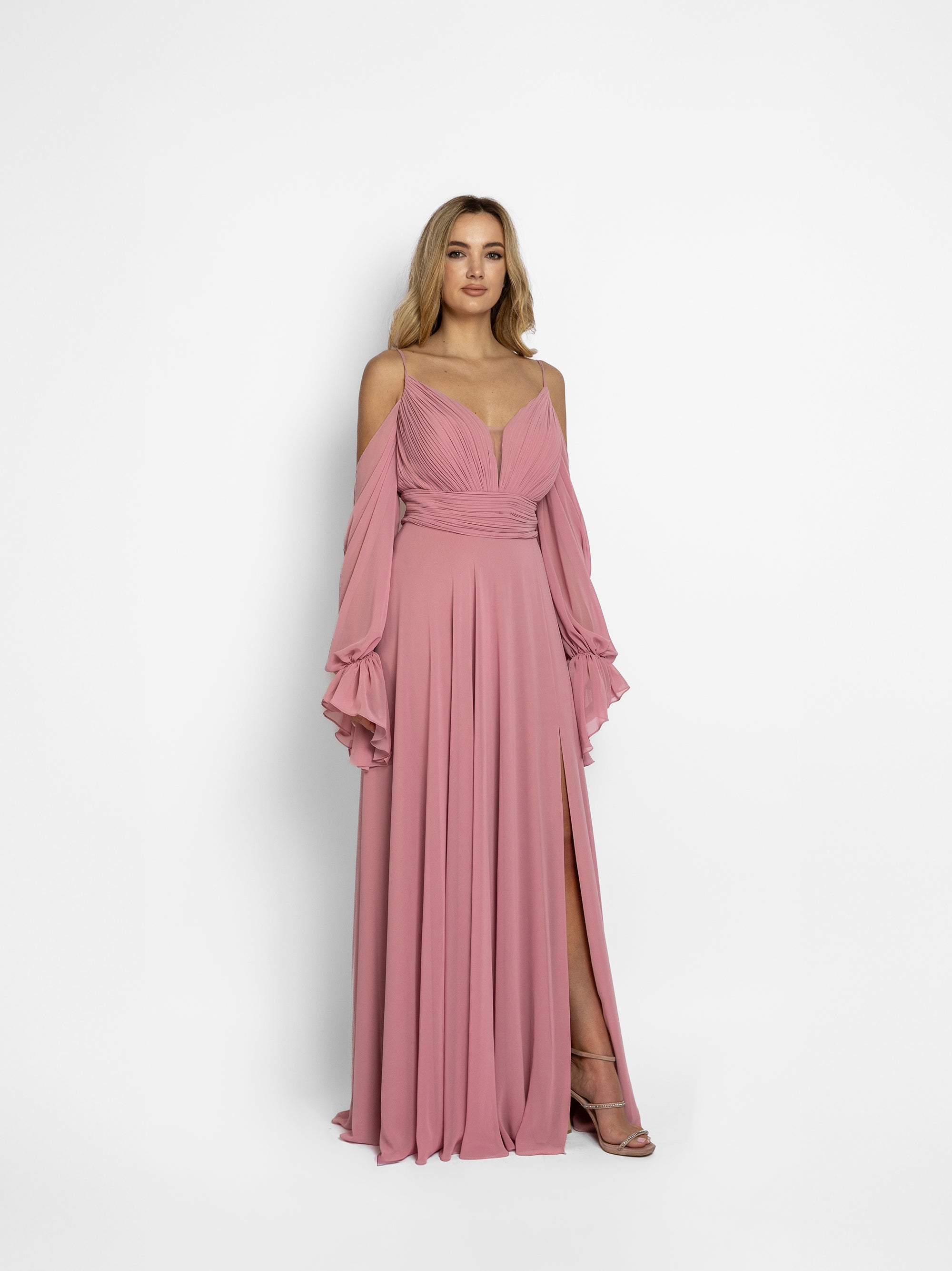 Rochie Lunga "Agnes" Roz