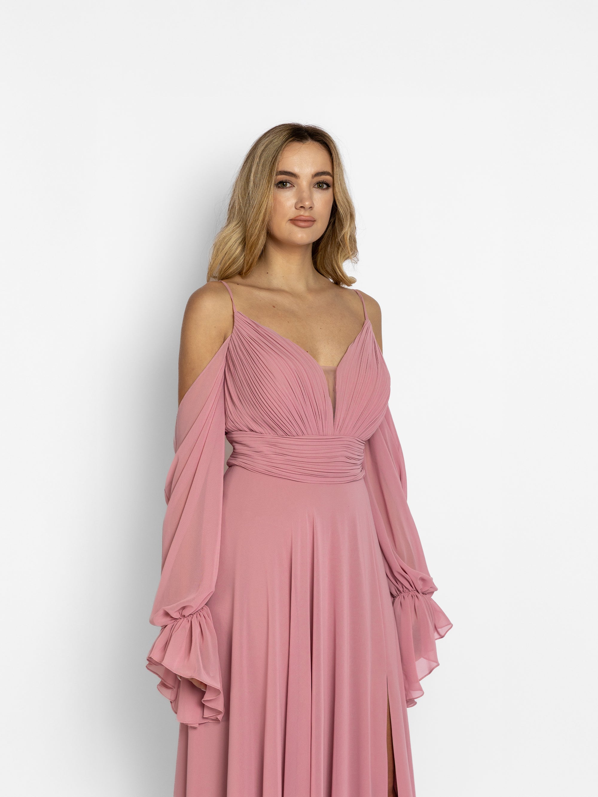 Rochie Lunga "Agnes" Roz