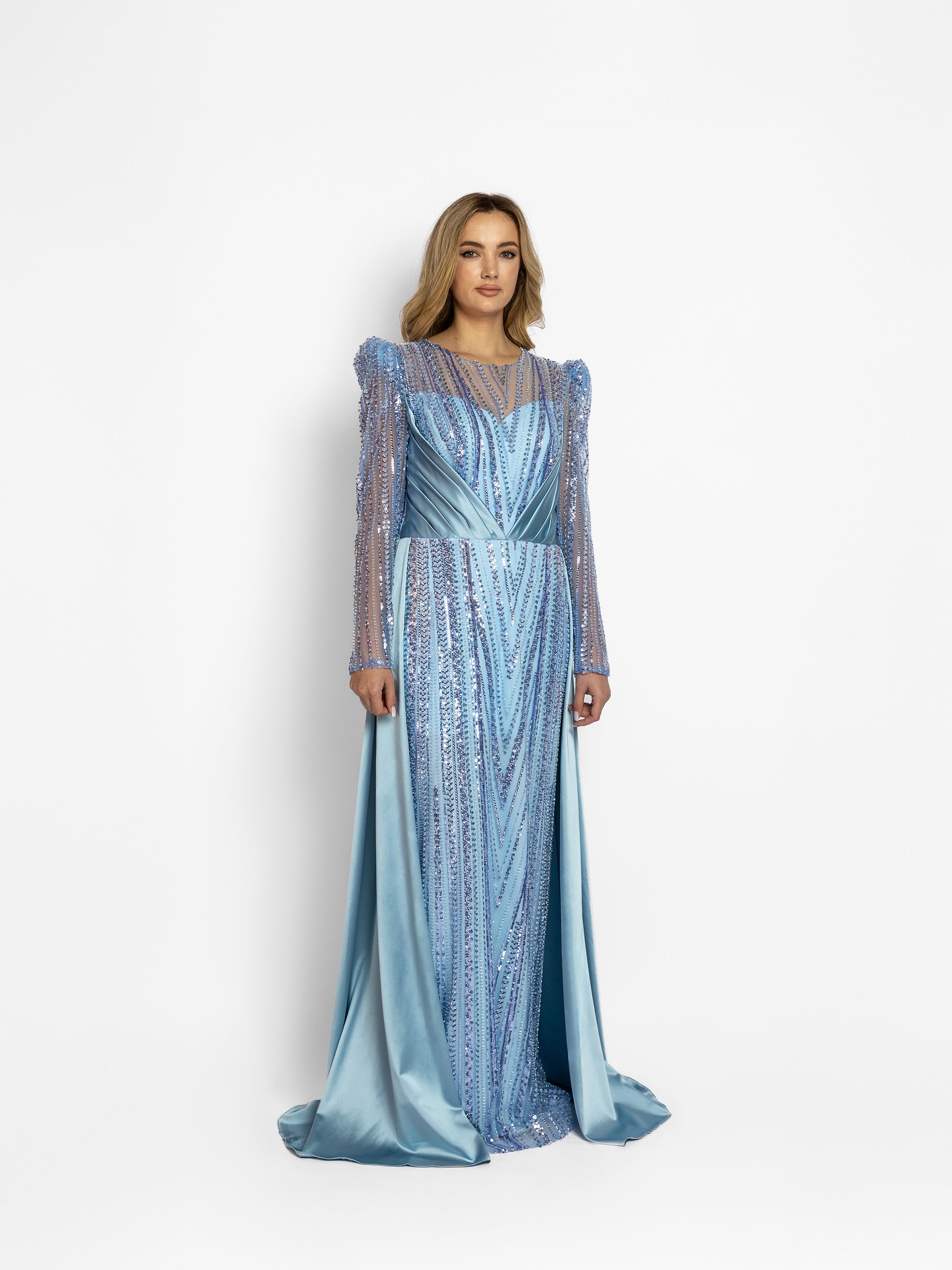 Rochie cu Trena "Andalucia", Albastra