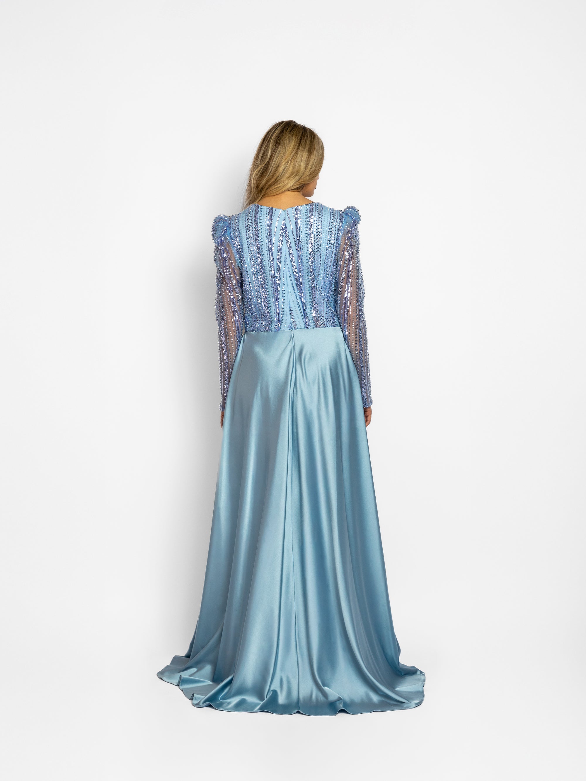 Rochie cu Trena "Andalucia", Albastra