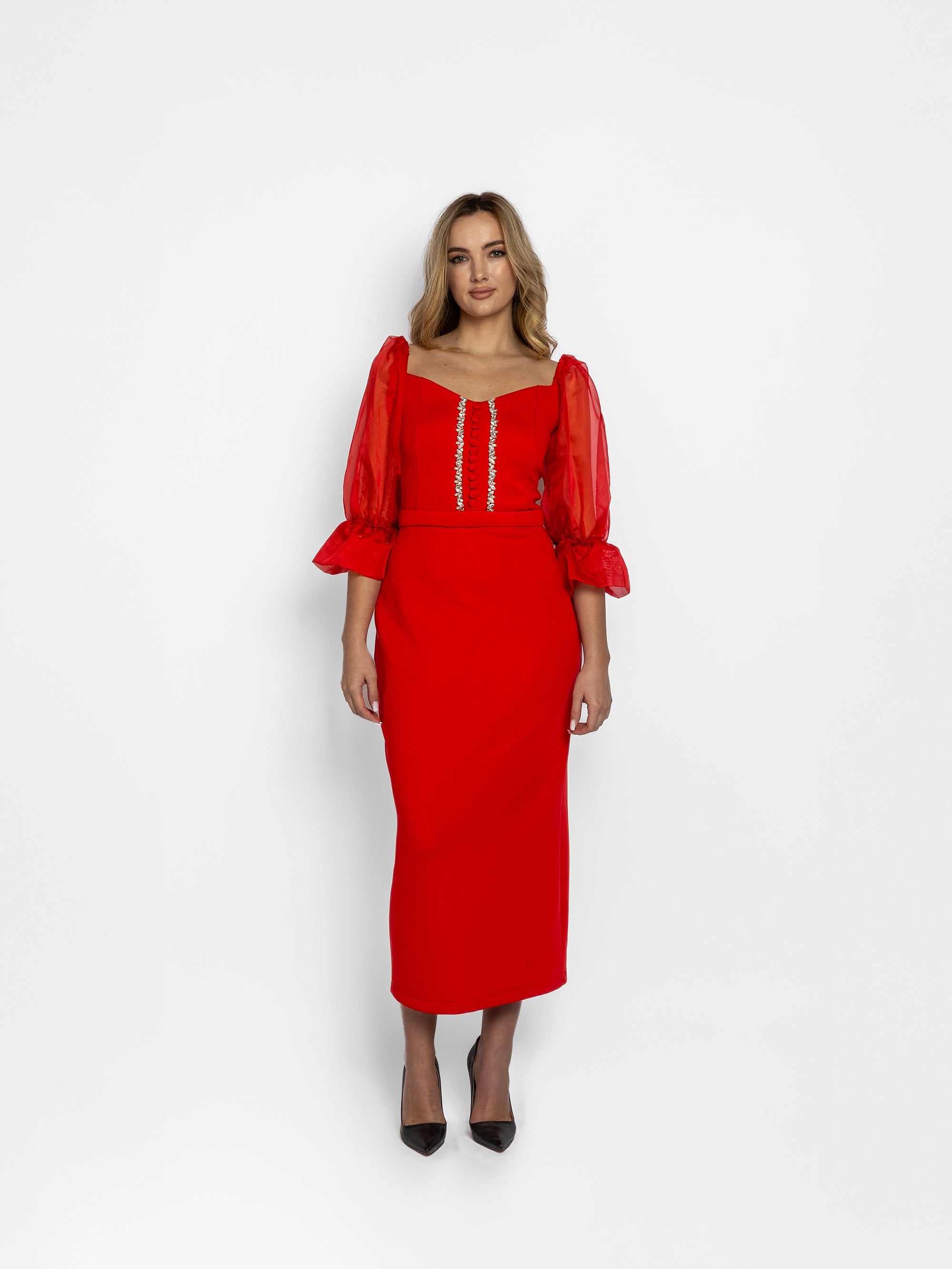 Rochie Lunga din Tafta "Betty", Rosie