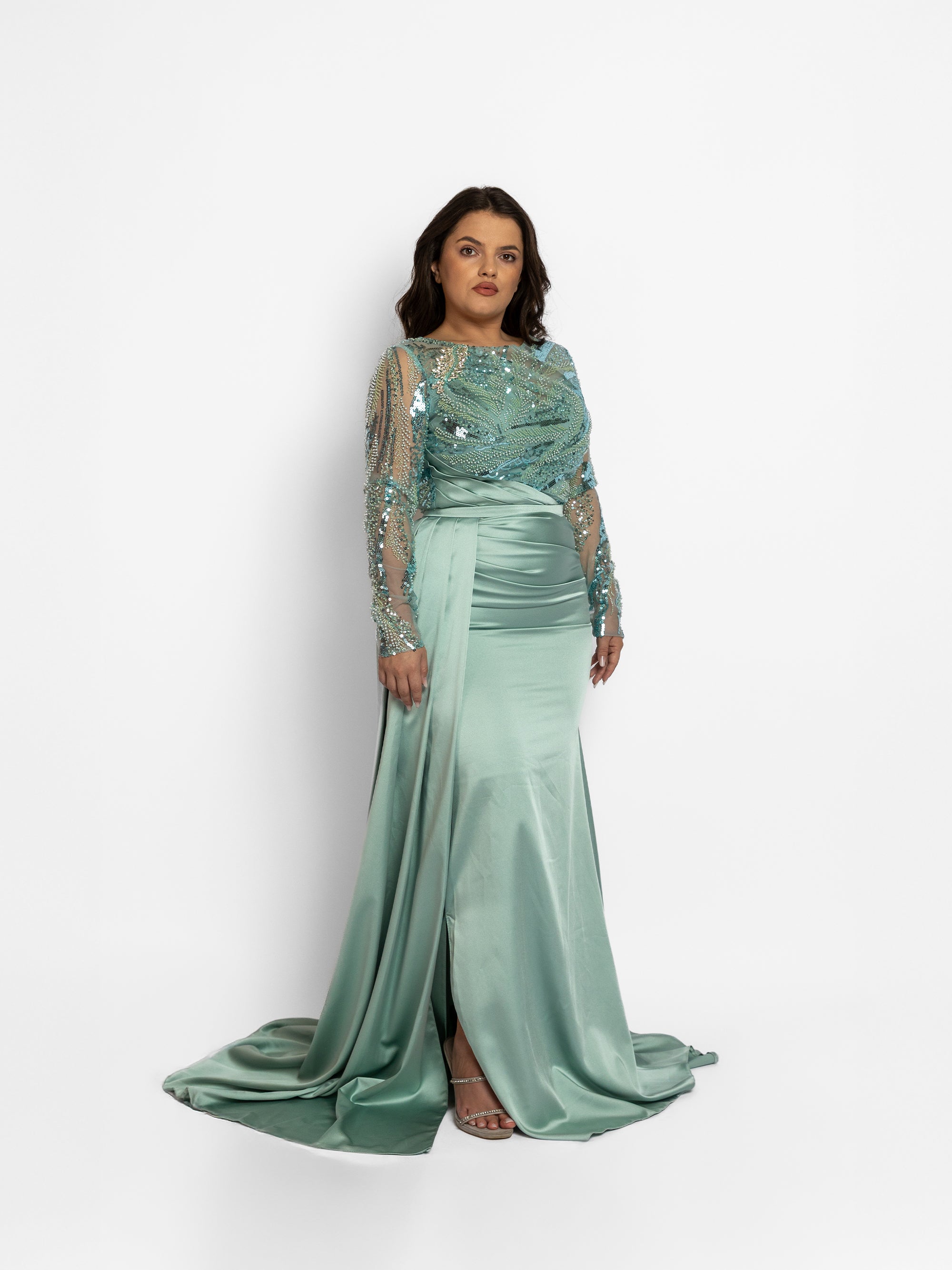 Rochie Lunga "Karla", Turcoaz