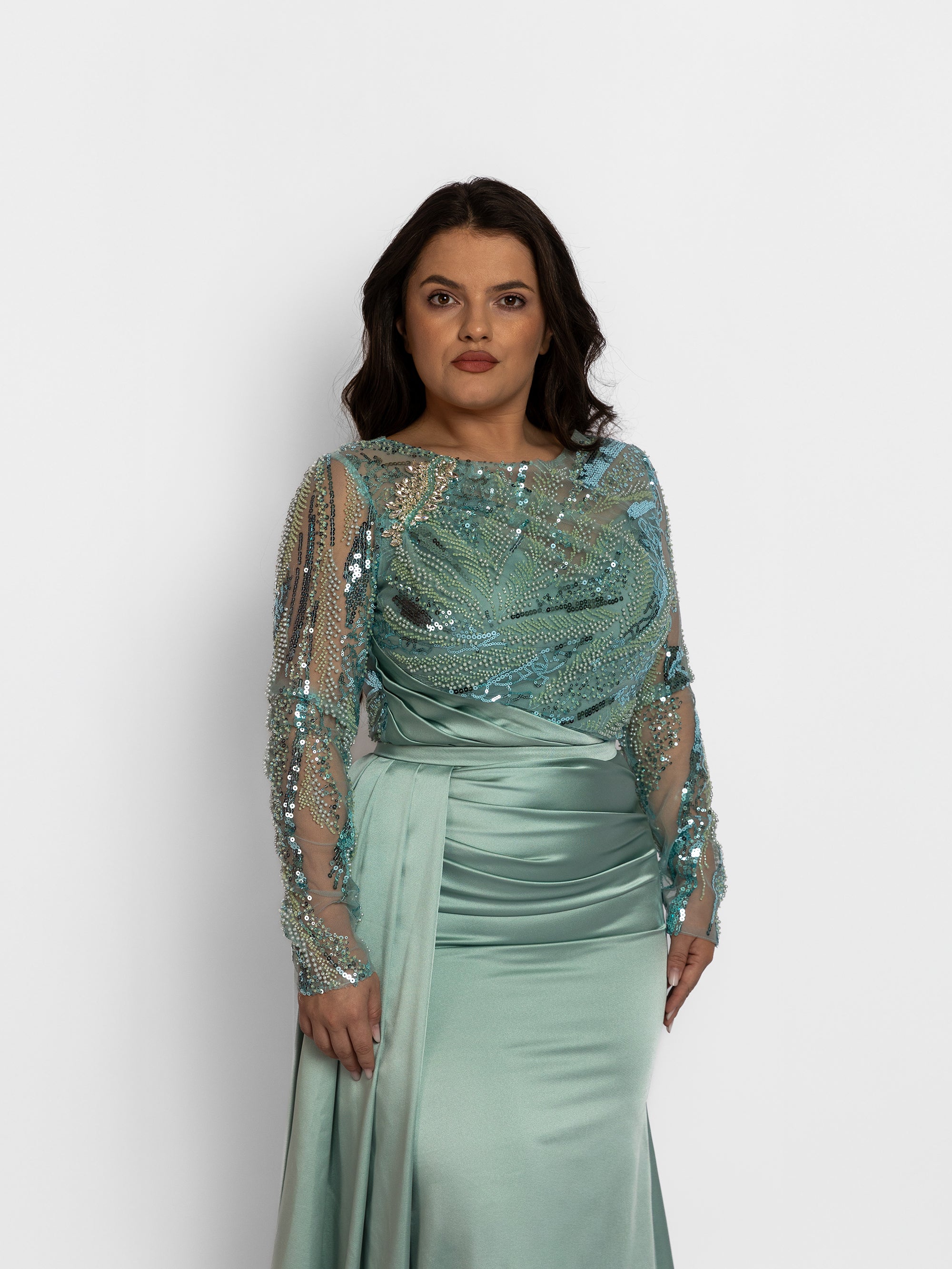 Rochie Lunga "Karla", Turcoaz