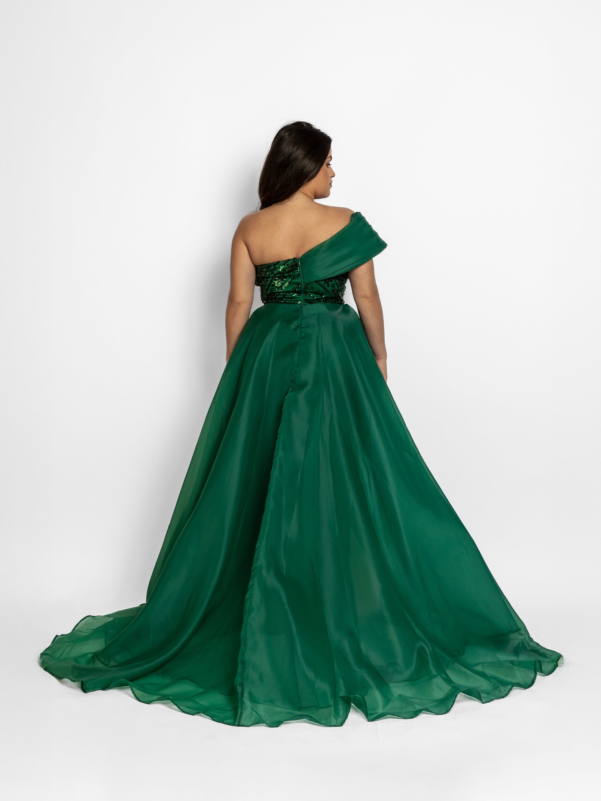 Rochie Lunga cu Trena "Valentina", Verde