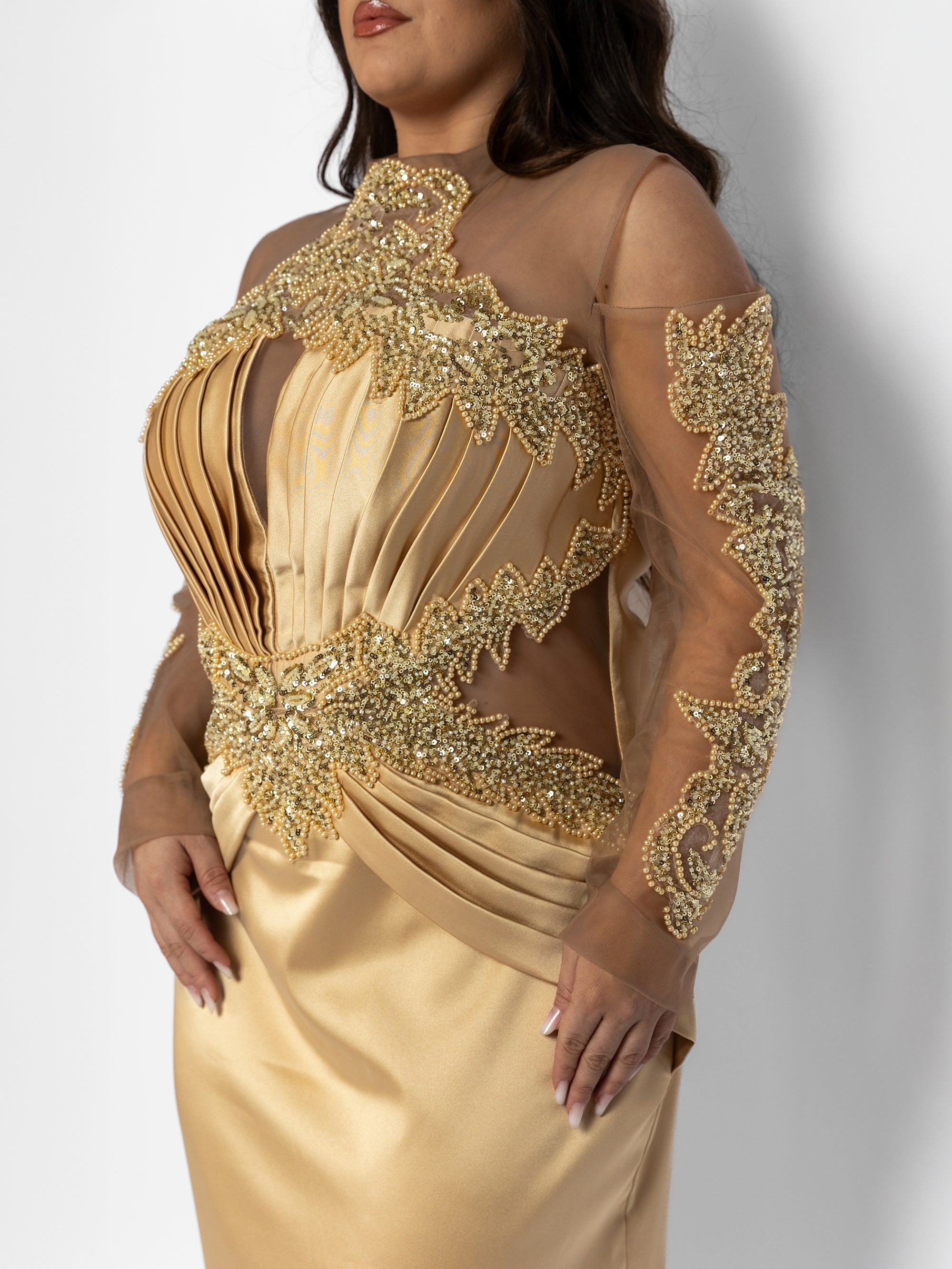 Rochie Lunga "Azira", Aurie