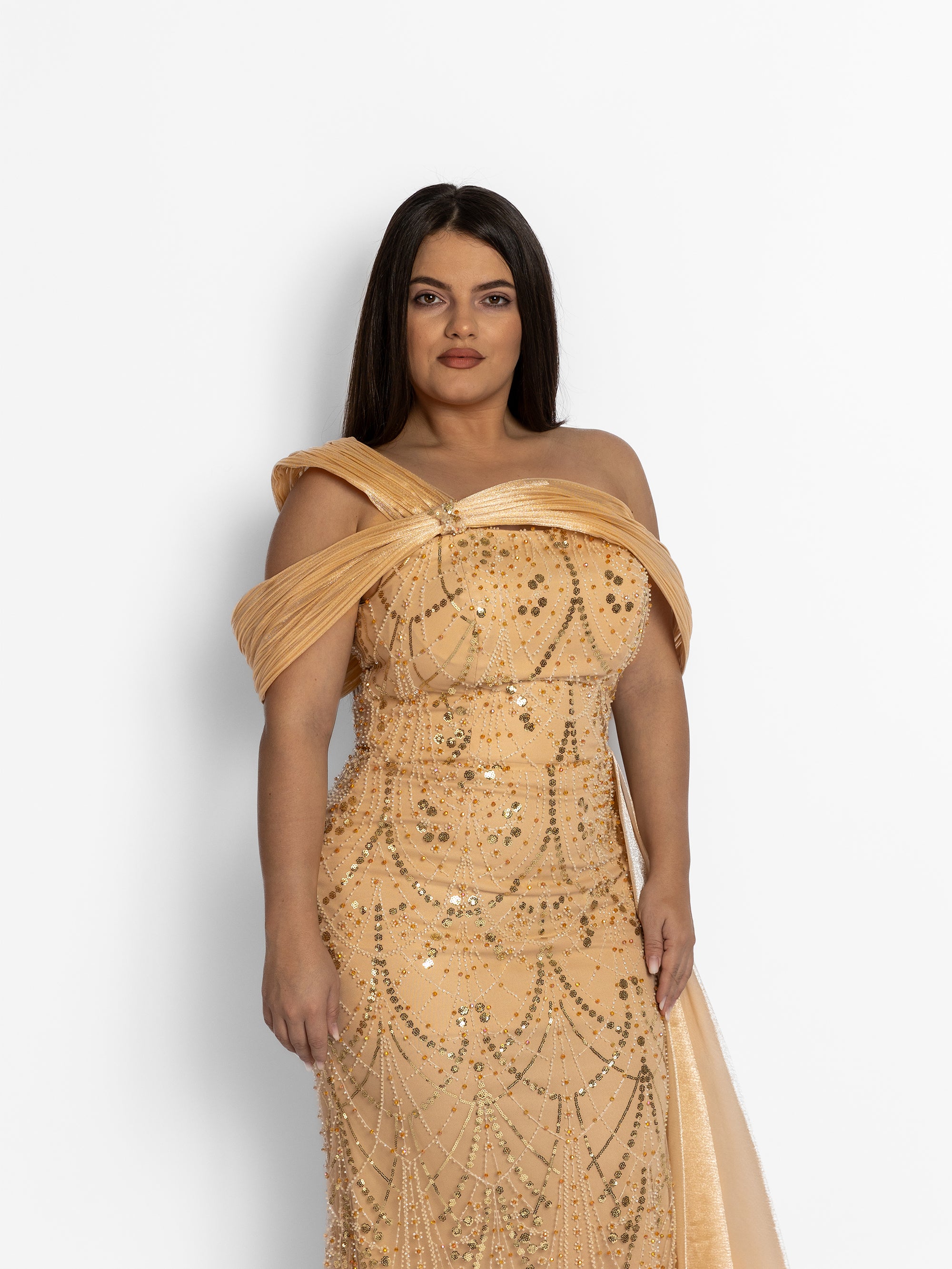Rochie Lunga "Leyla Royale", Bej