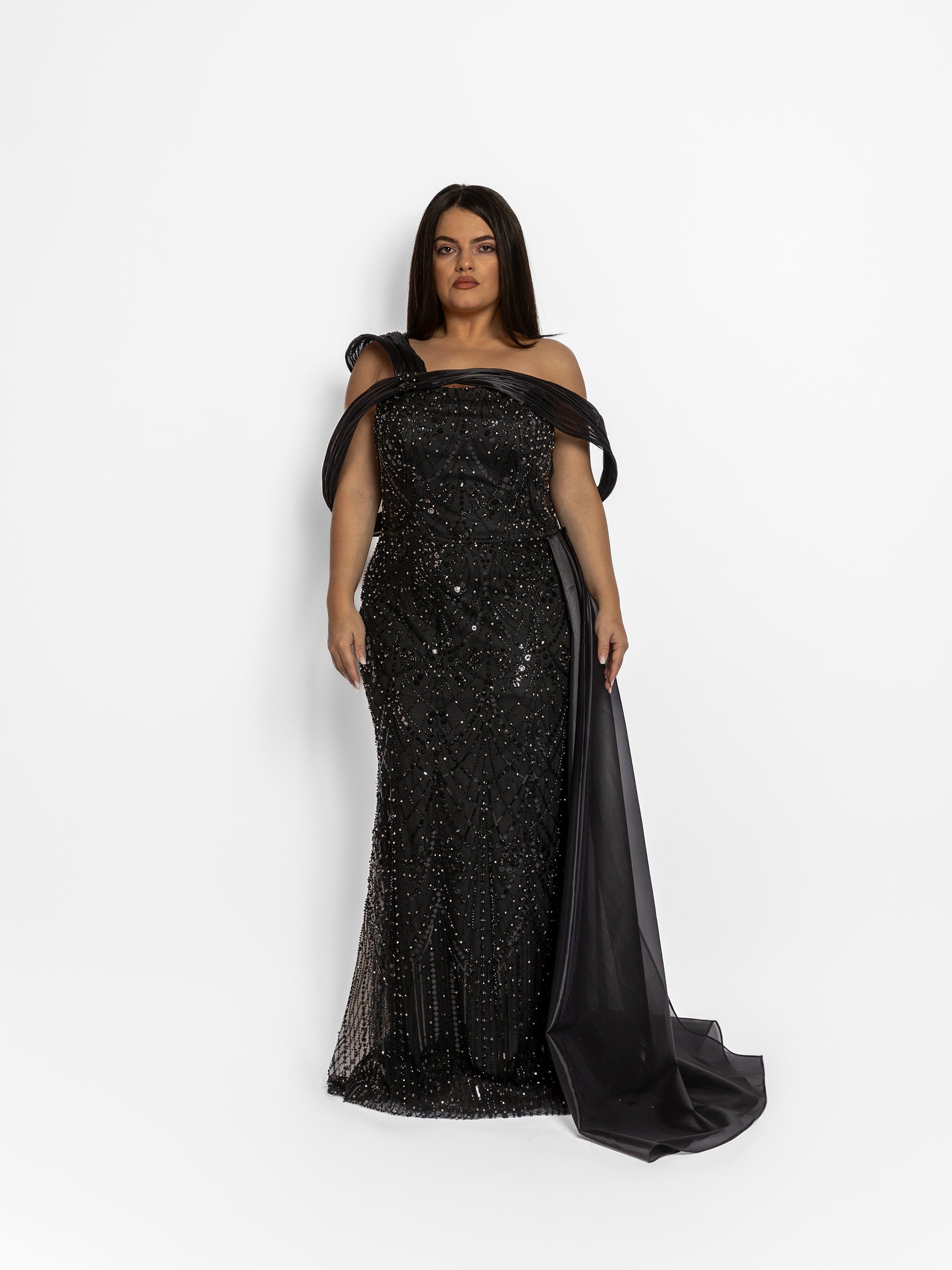 Rochie Lunga "Leyla Royale", Negru