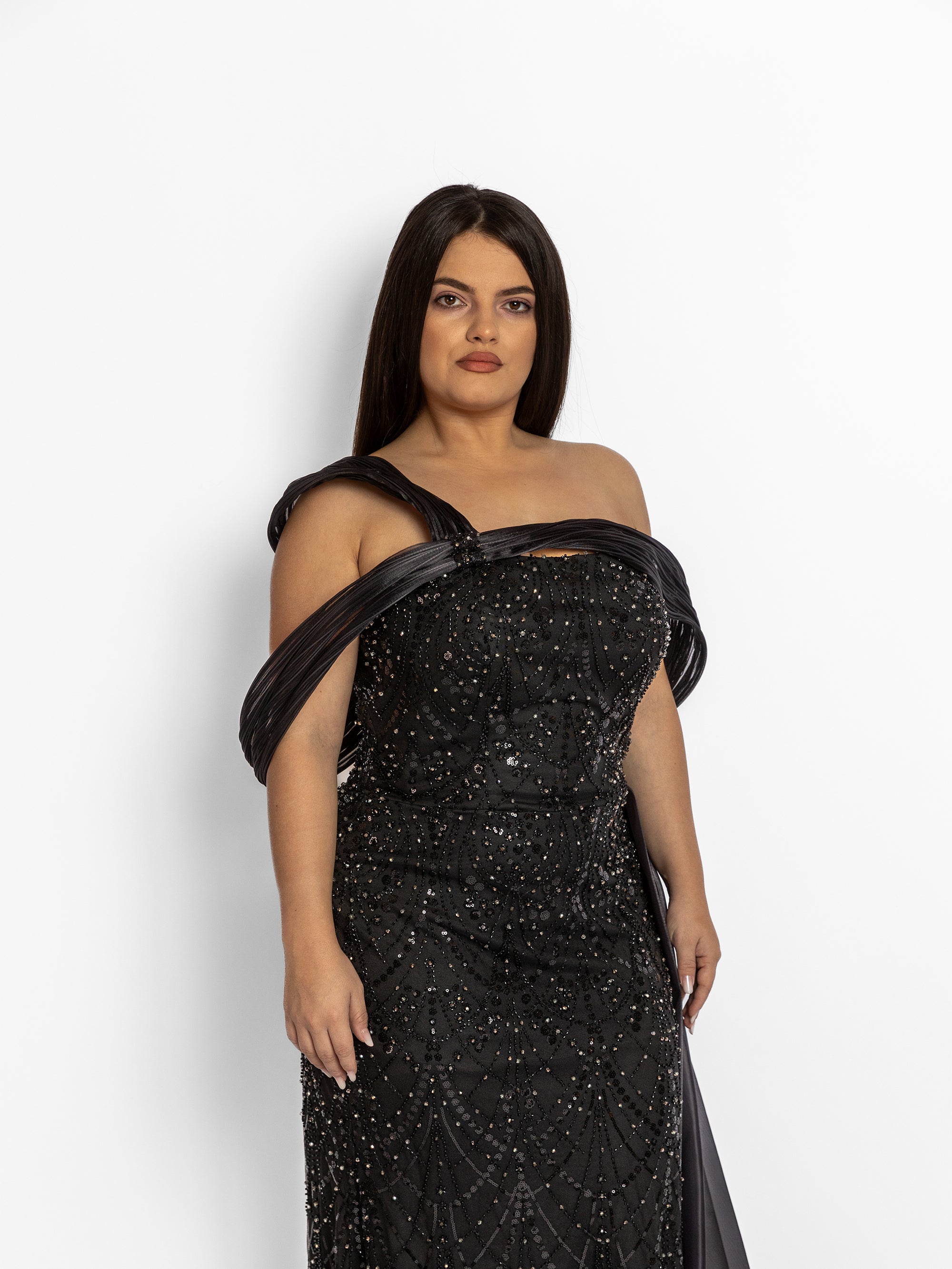 Rochie Lunga "Leyla Royale", Negru