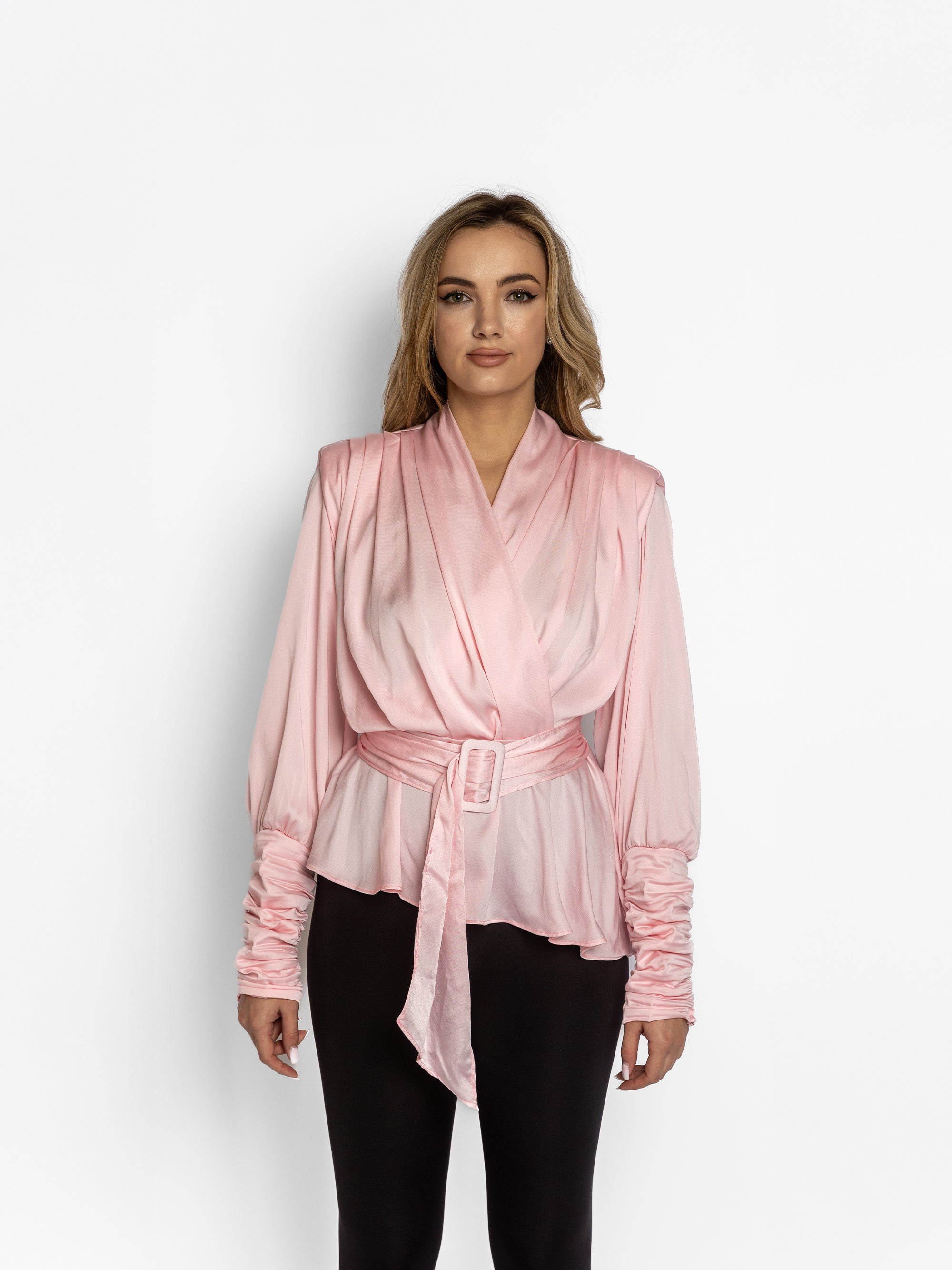 Bluza din Satin si Bumbac "Eveline", Roz