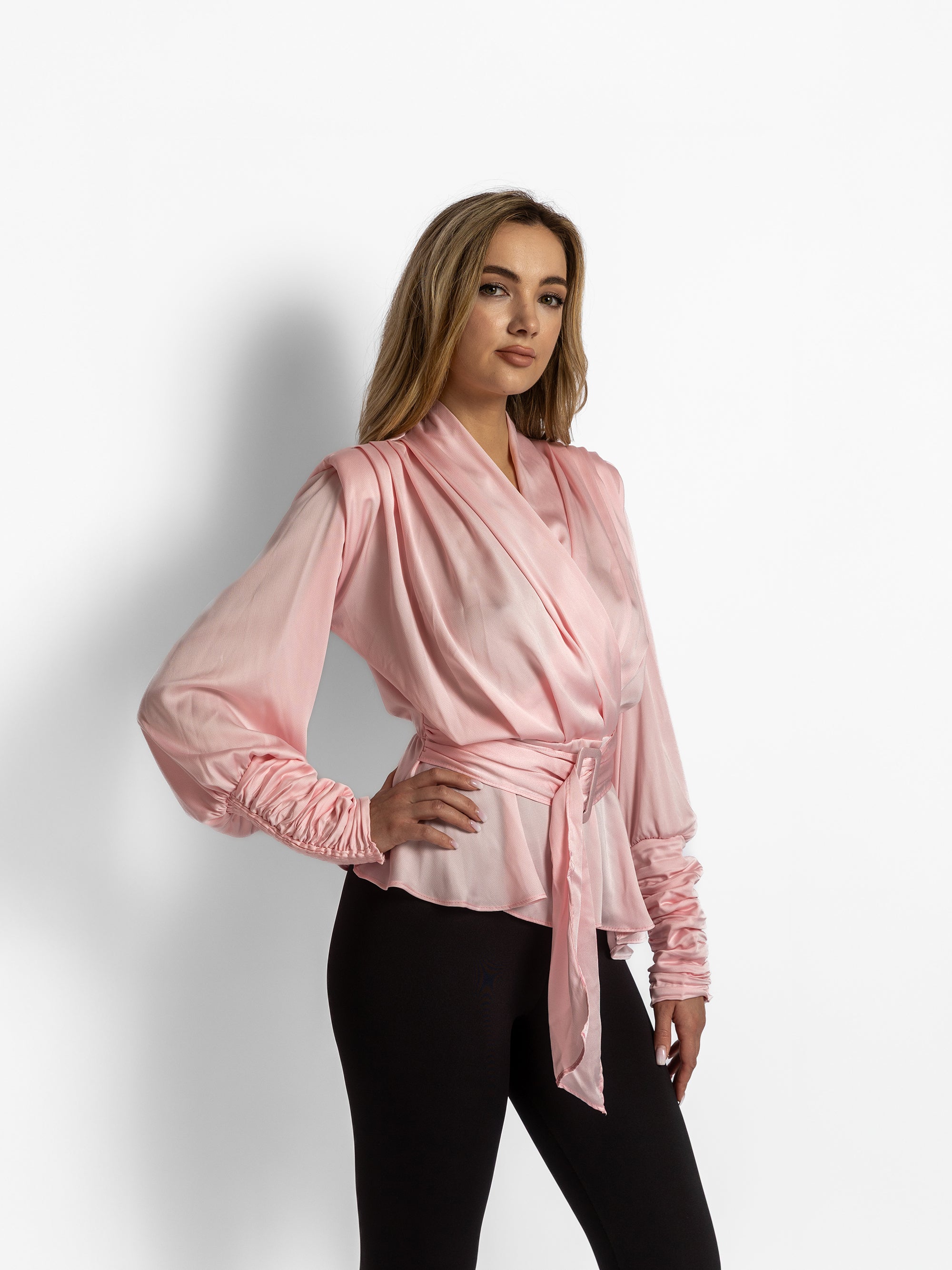 Bluza din Satin si Bumbac "Eveline", Roz