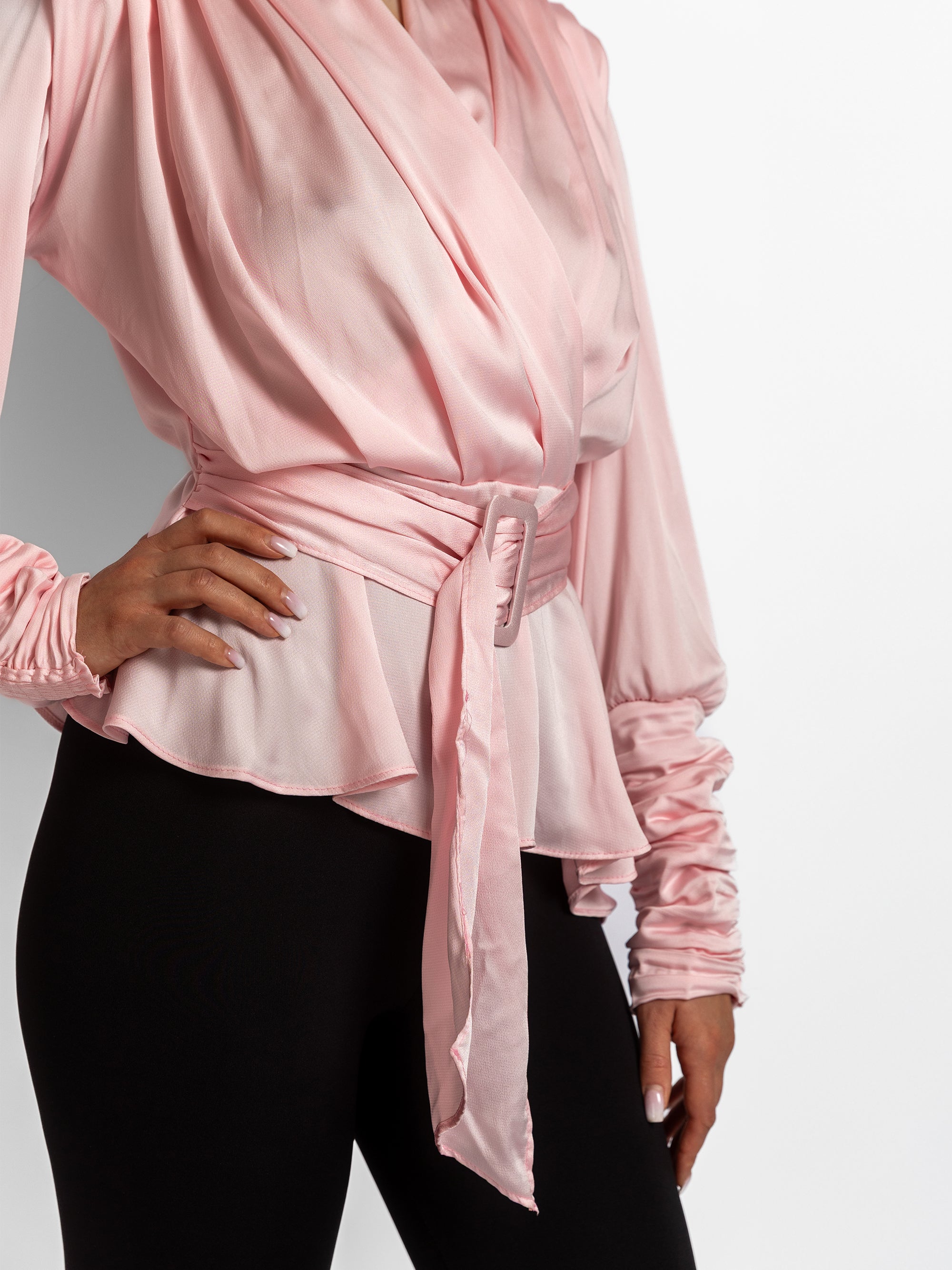 Bluza din Satin si Bumbac "Eveline", Roz