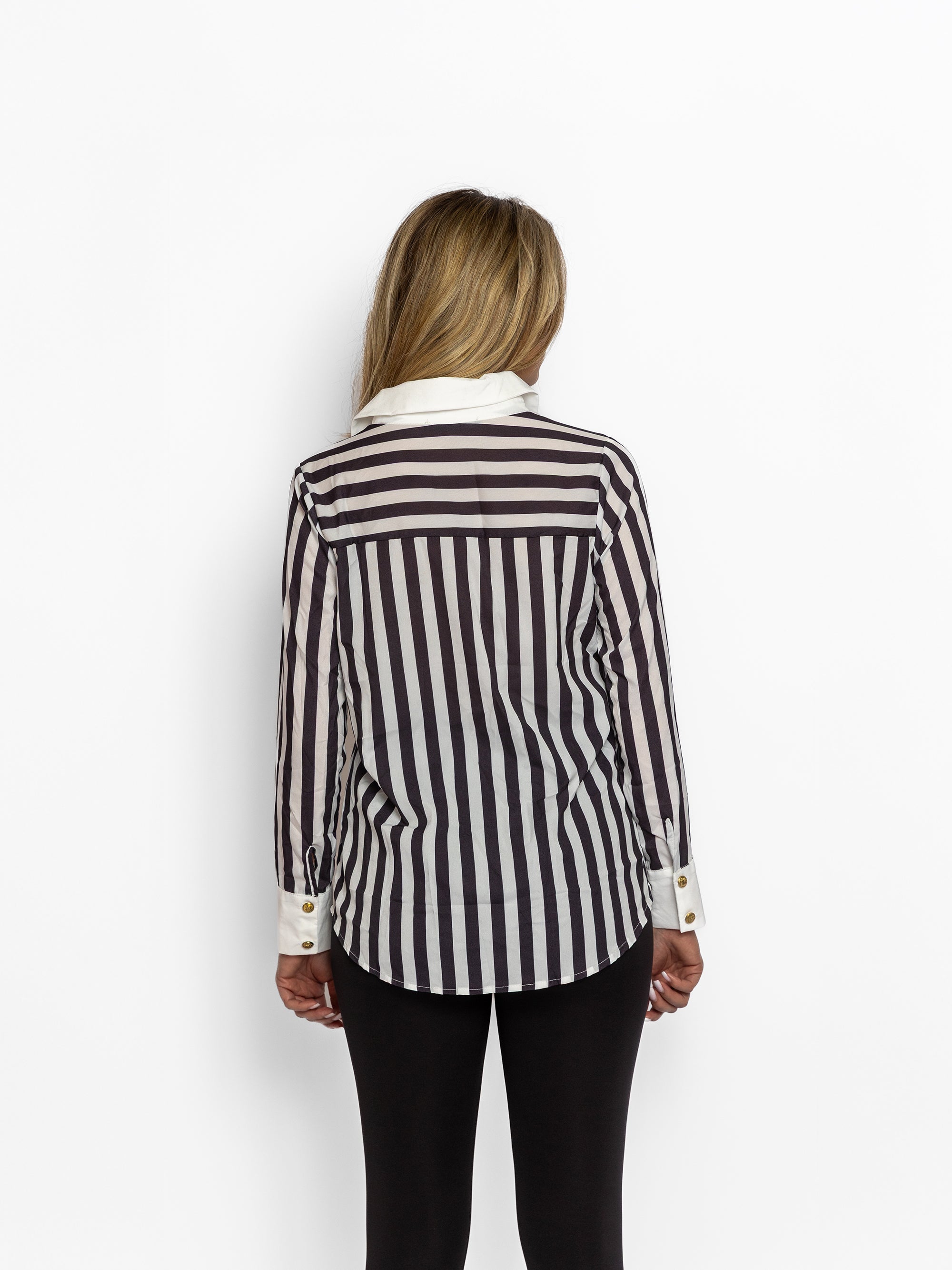 Camasa din Bumbac "Liana", Alb si Negru