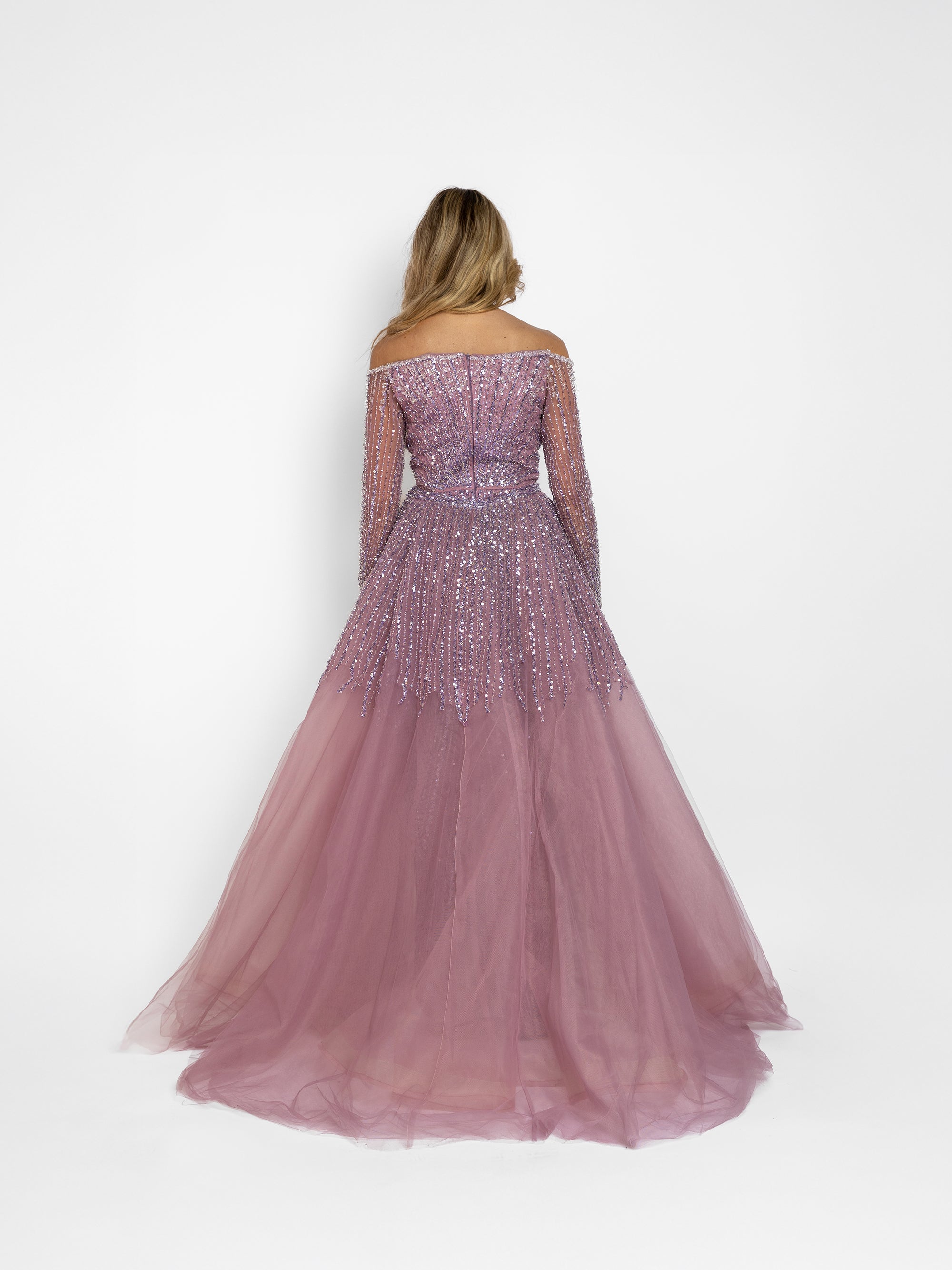 Rochie Lunga "Christal" Lila Trena Detasabila