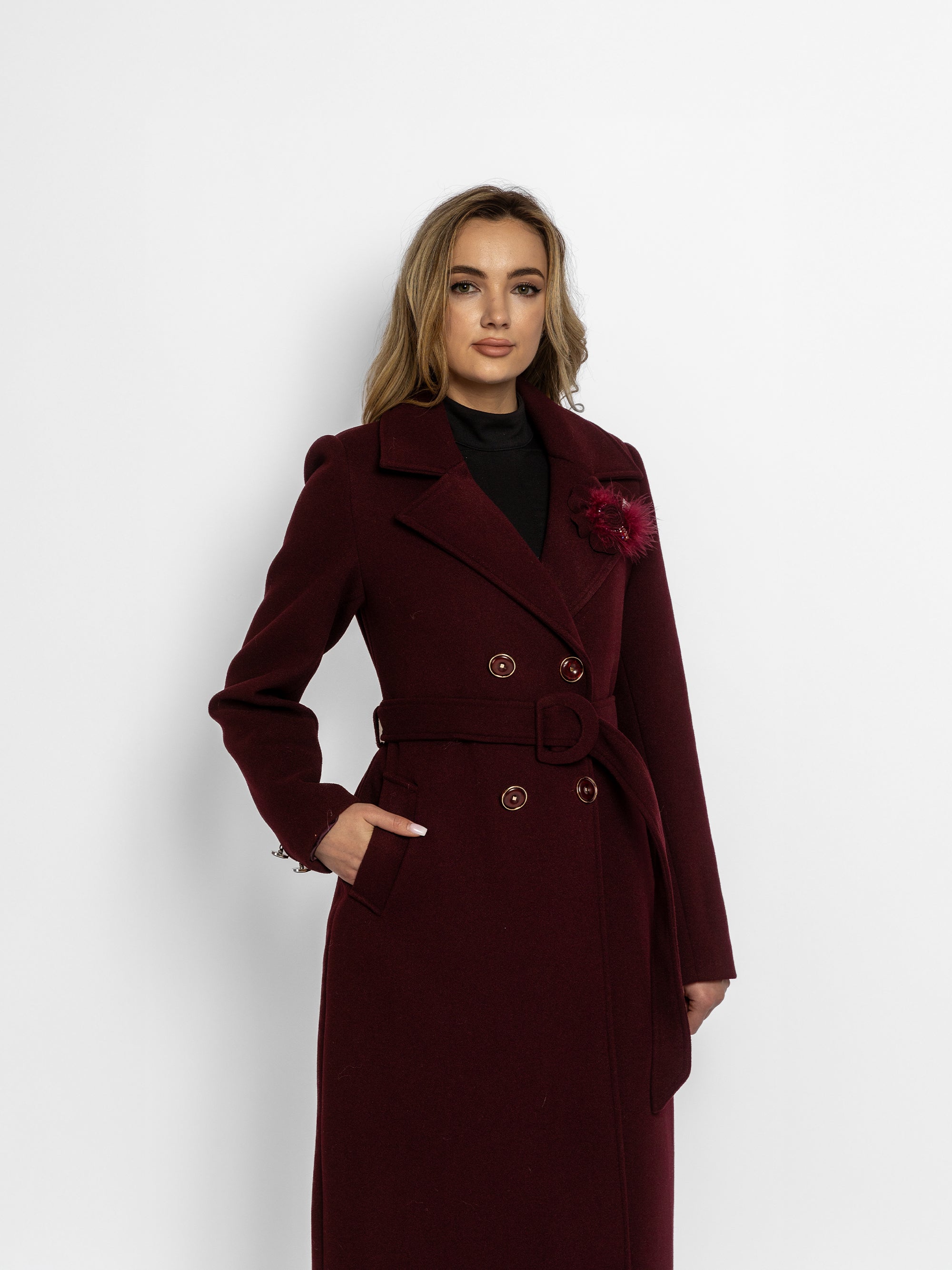 Palton "Royal Betty", Burgundy