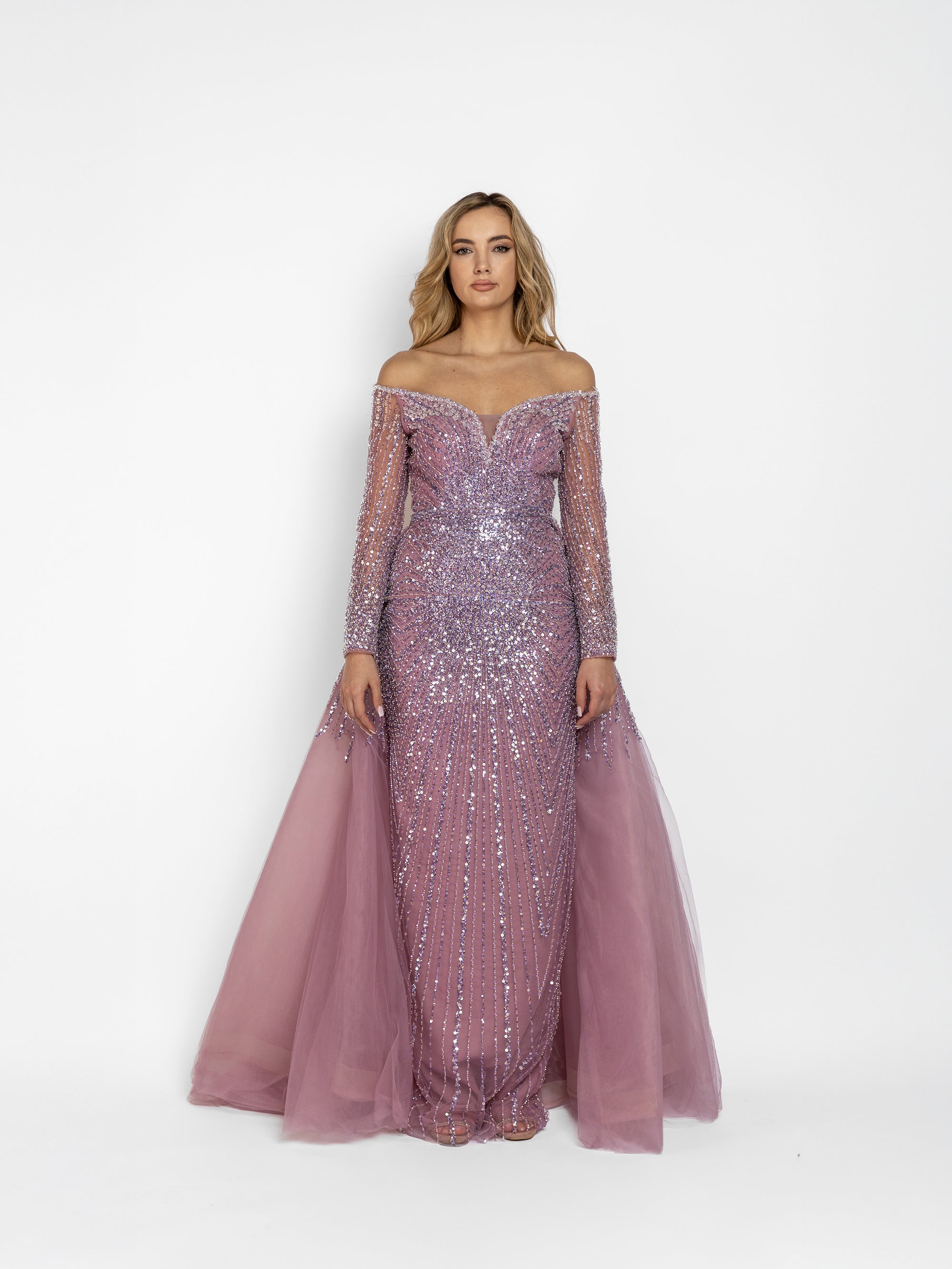 Rochie Lunga "Christal" Lila Trena Detasabila