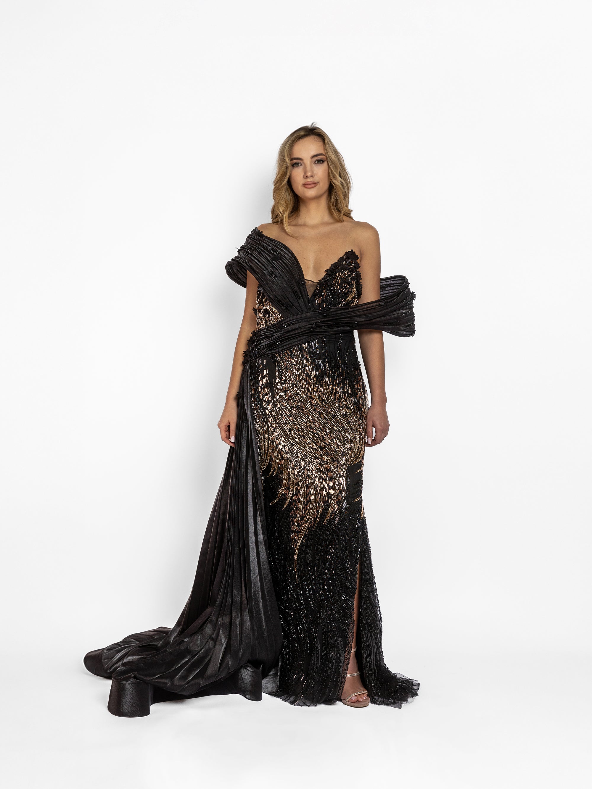 Rochie Lunga "Anemona Luxury", Neagra