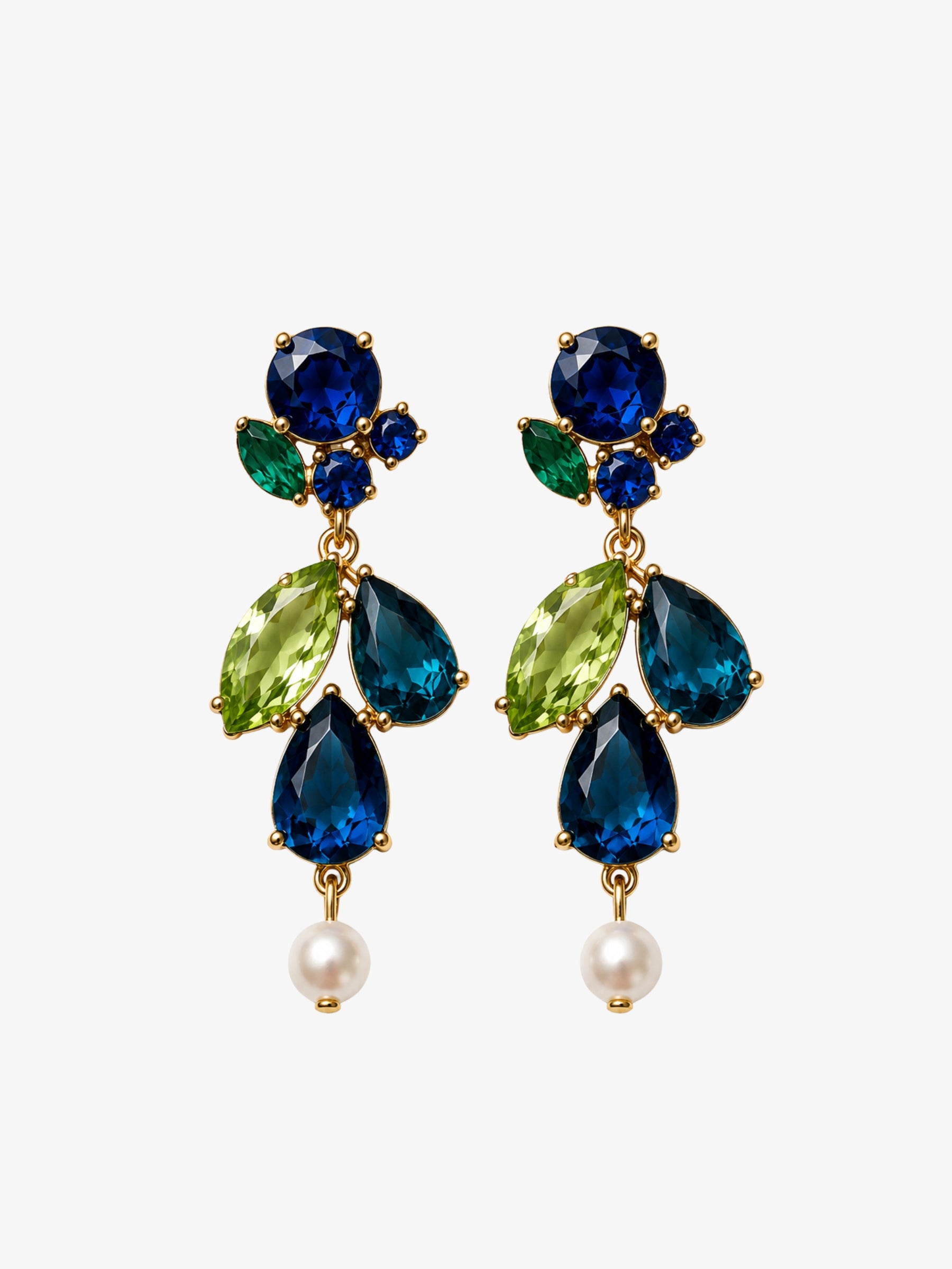 Cercei Luxury “ Jardin de Saphir”, cu Cristale