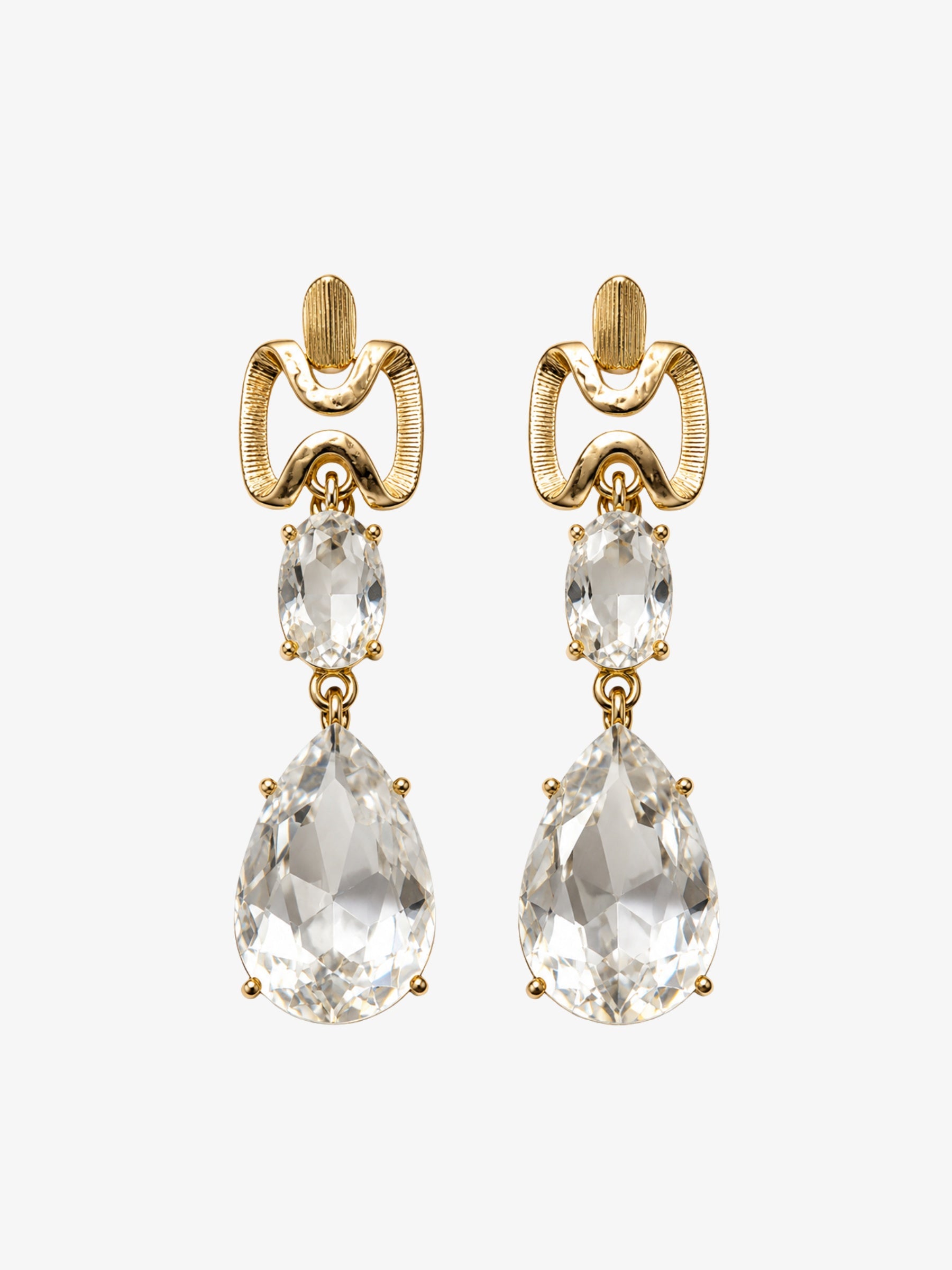 Cercei Luxury “Elysse Blanc” cu Cristale