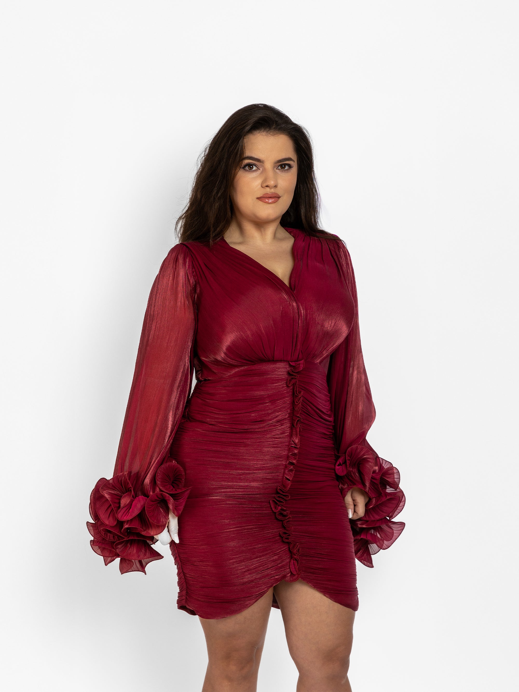 Rochie Scurta "Anemona", Burgundy