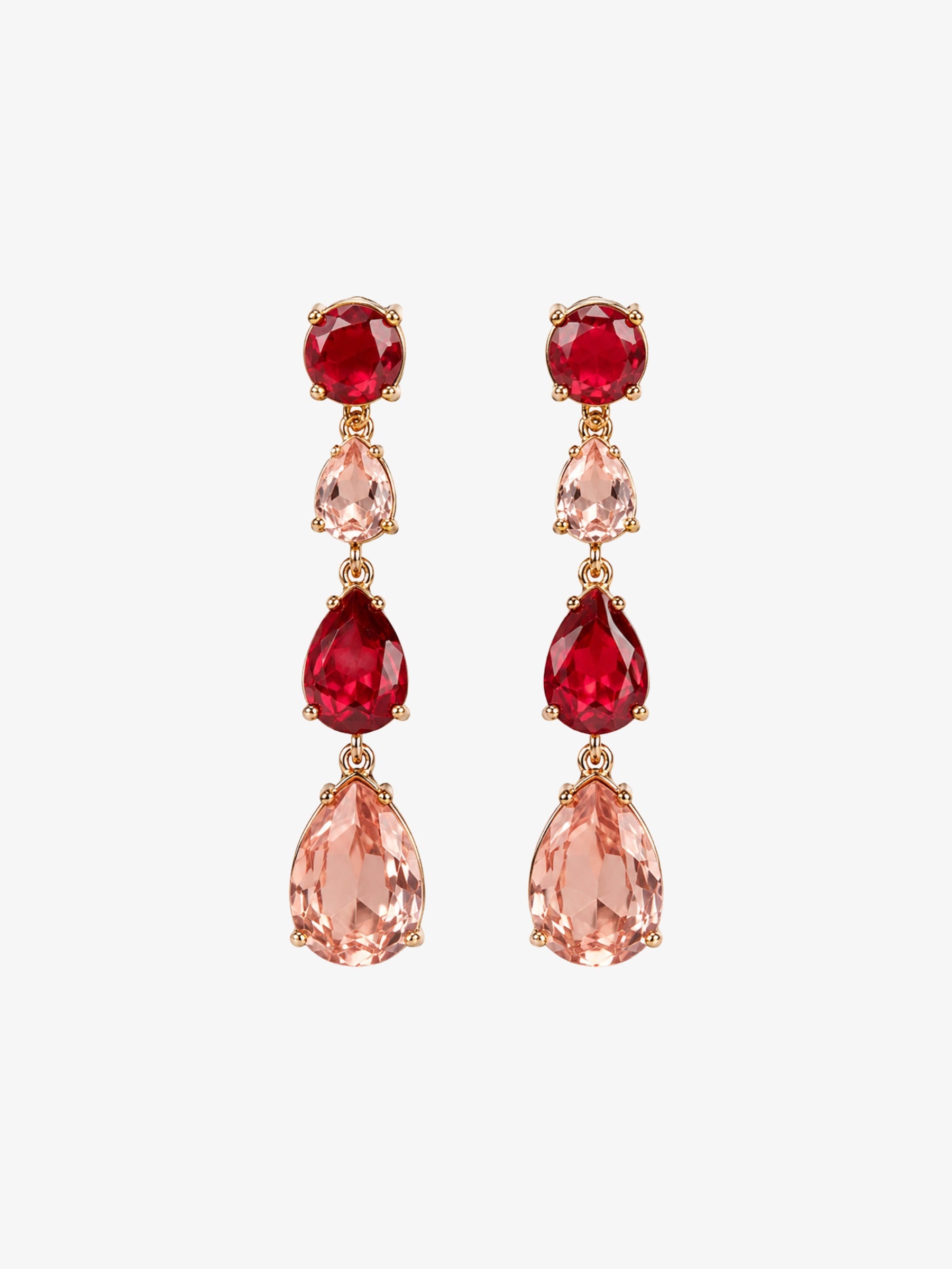 Cercei Luxury “Rouge de Versaiiles, cu Cristale