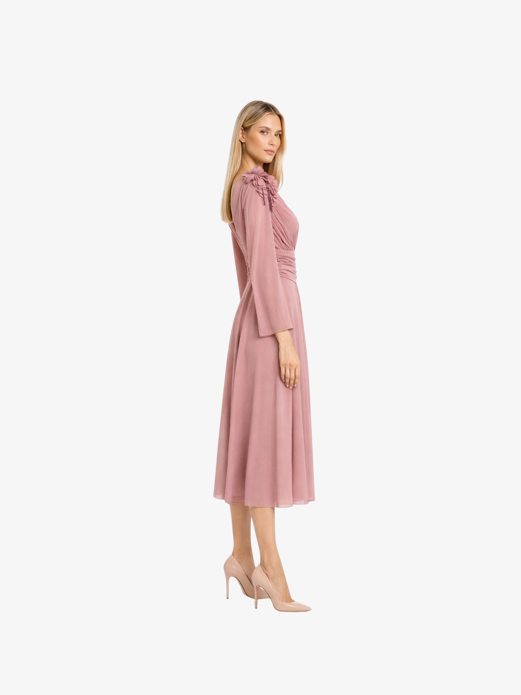 Rochie Midi “Carolina”, Roz