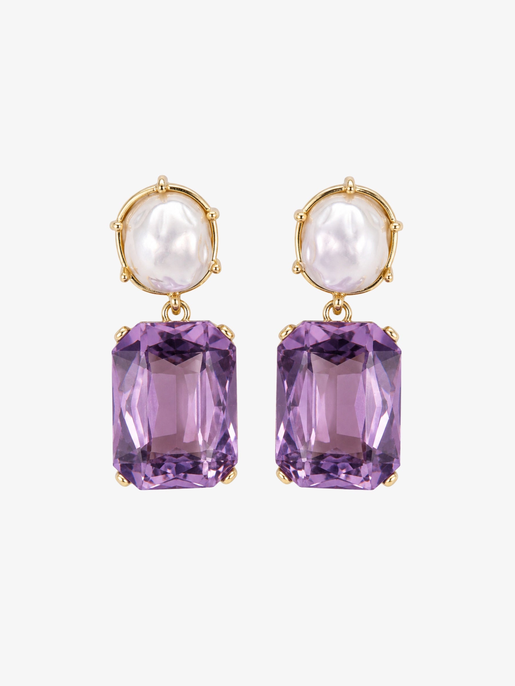Cercei Luxury “ Violette de Monaco”, cu Cristale