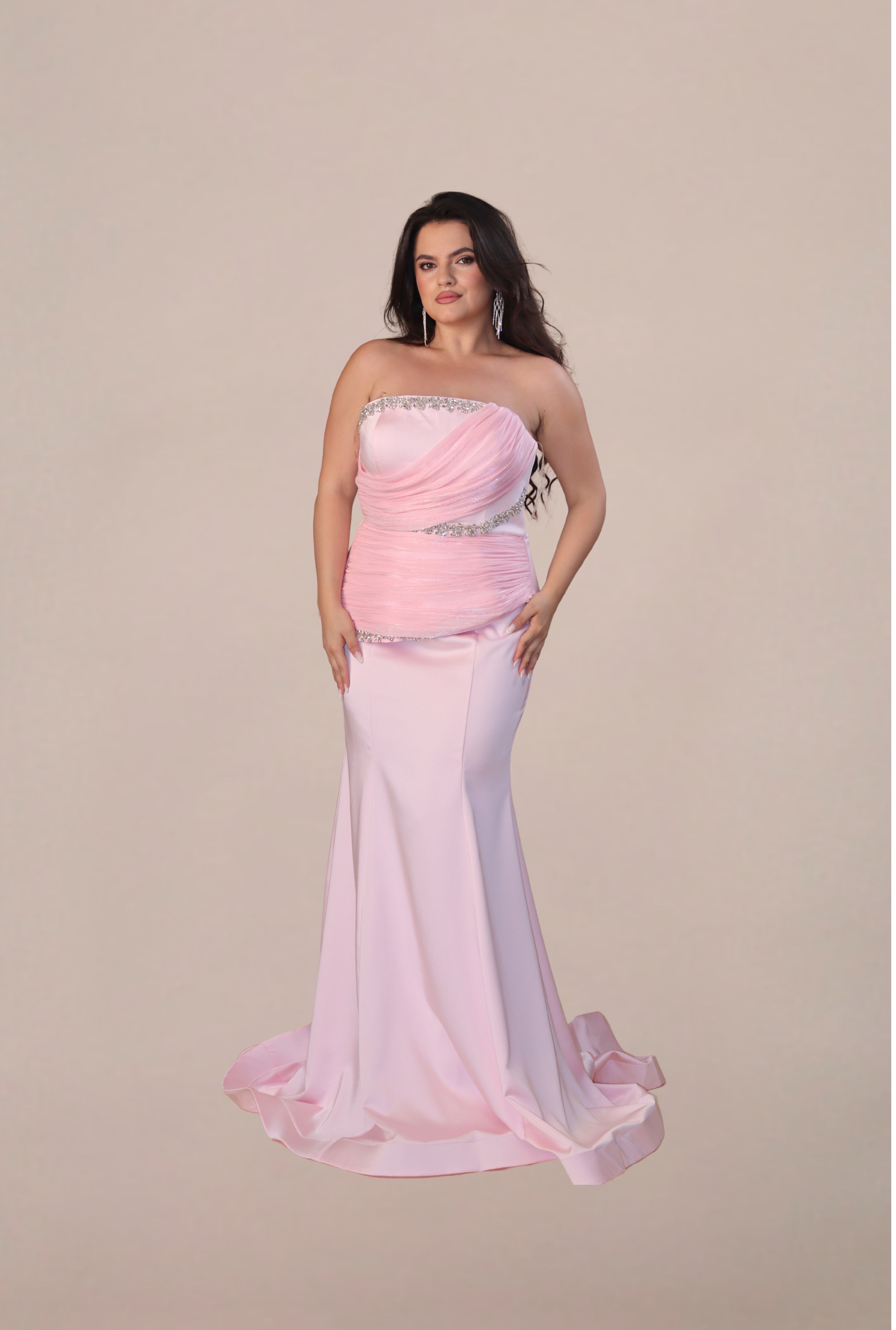 Rochie Luxury cu Corset “ Damasc”, Roz