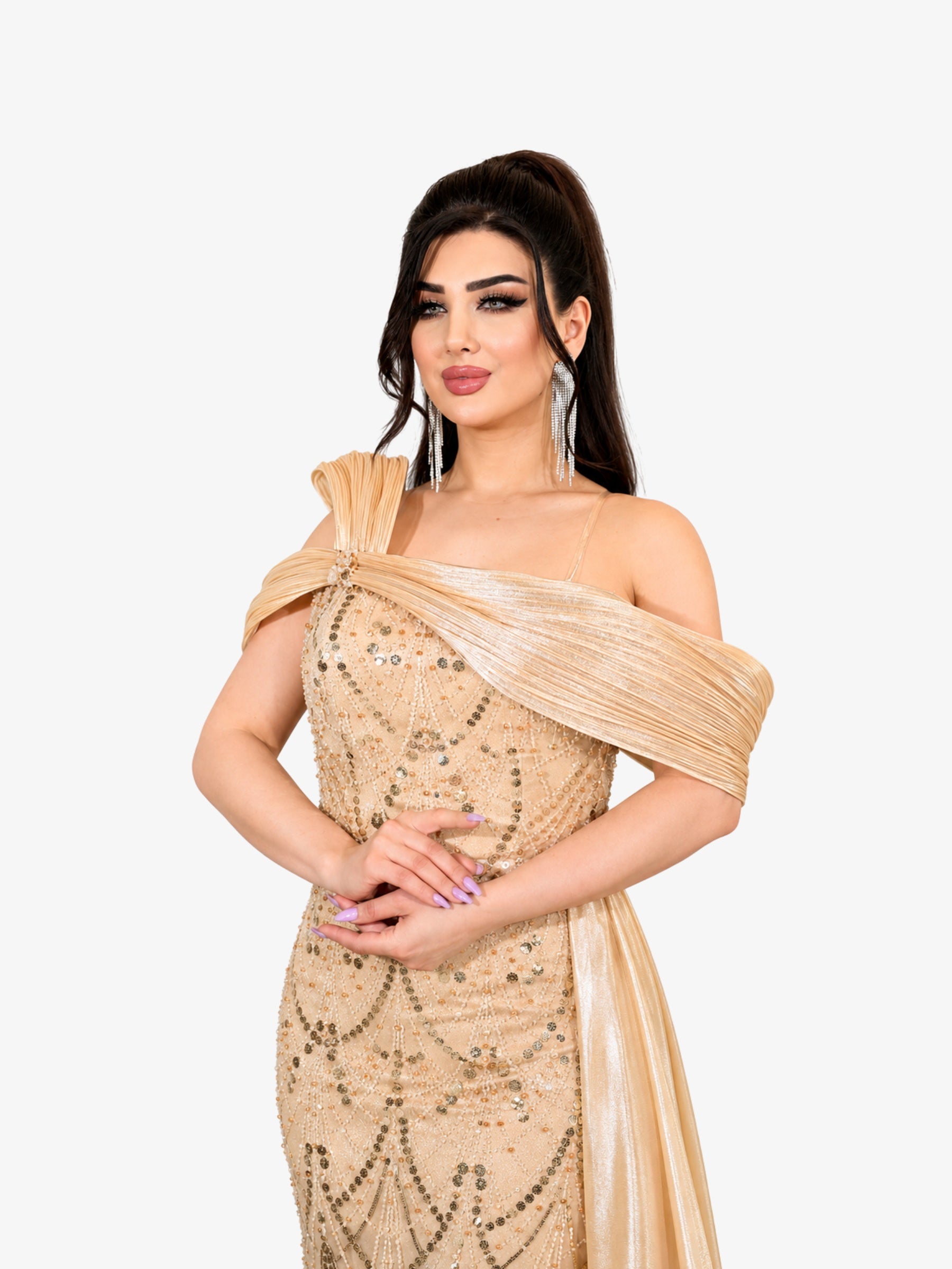 Rochie Lunga "Leyla Royale", Bej