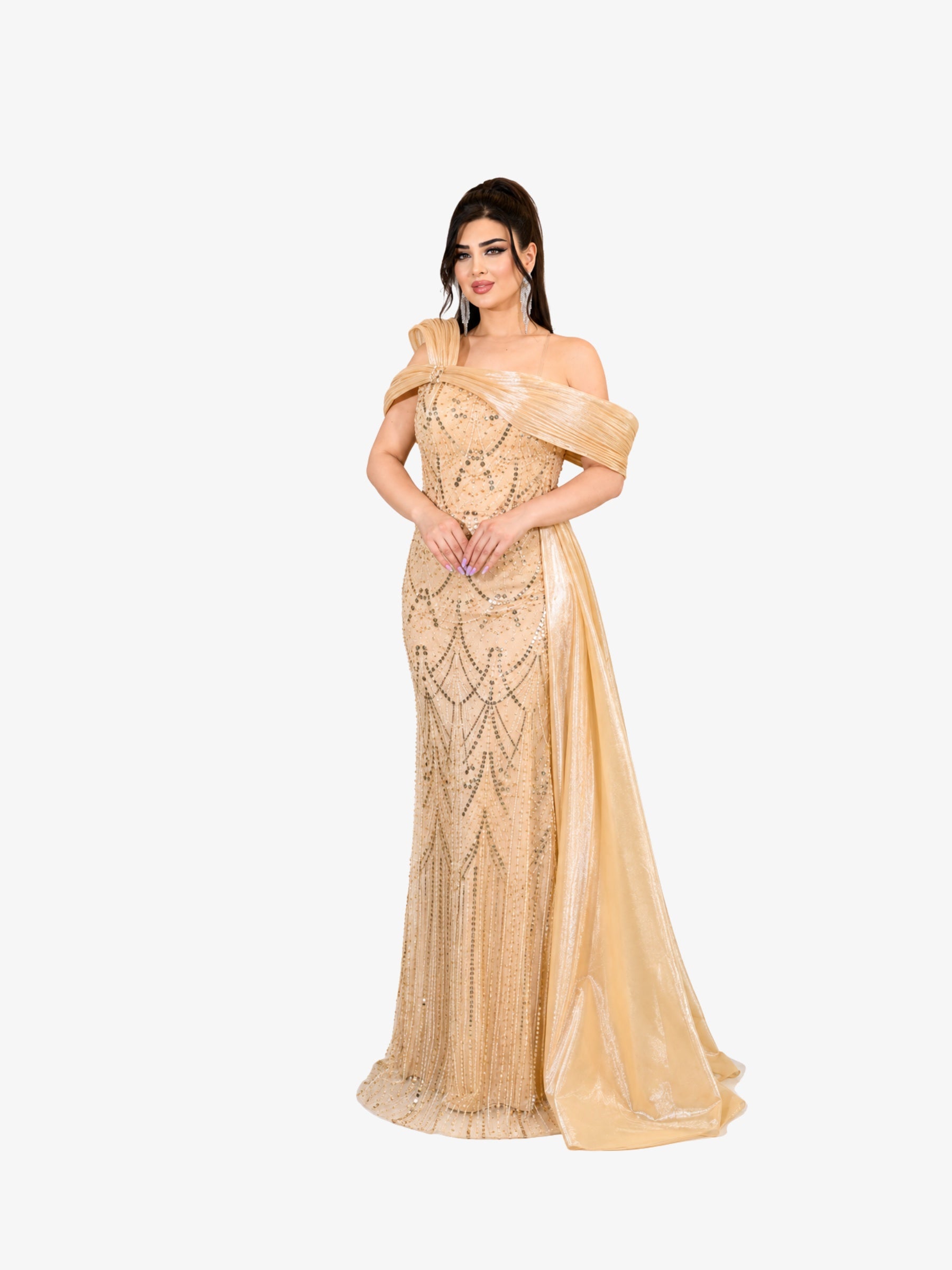 Rochie Lunga "Leyla Royale", Bej