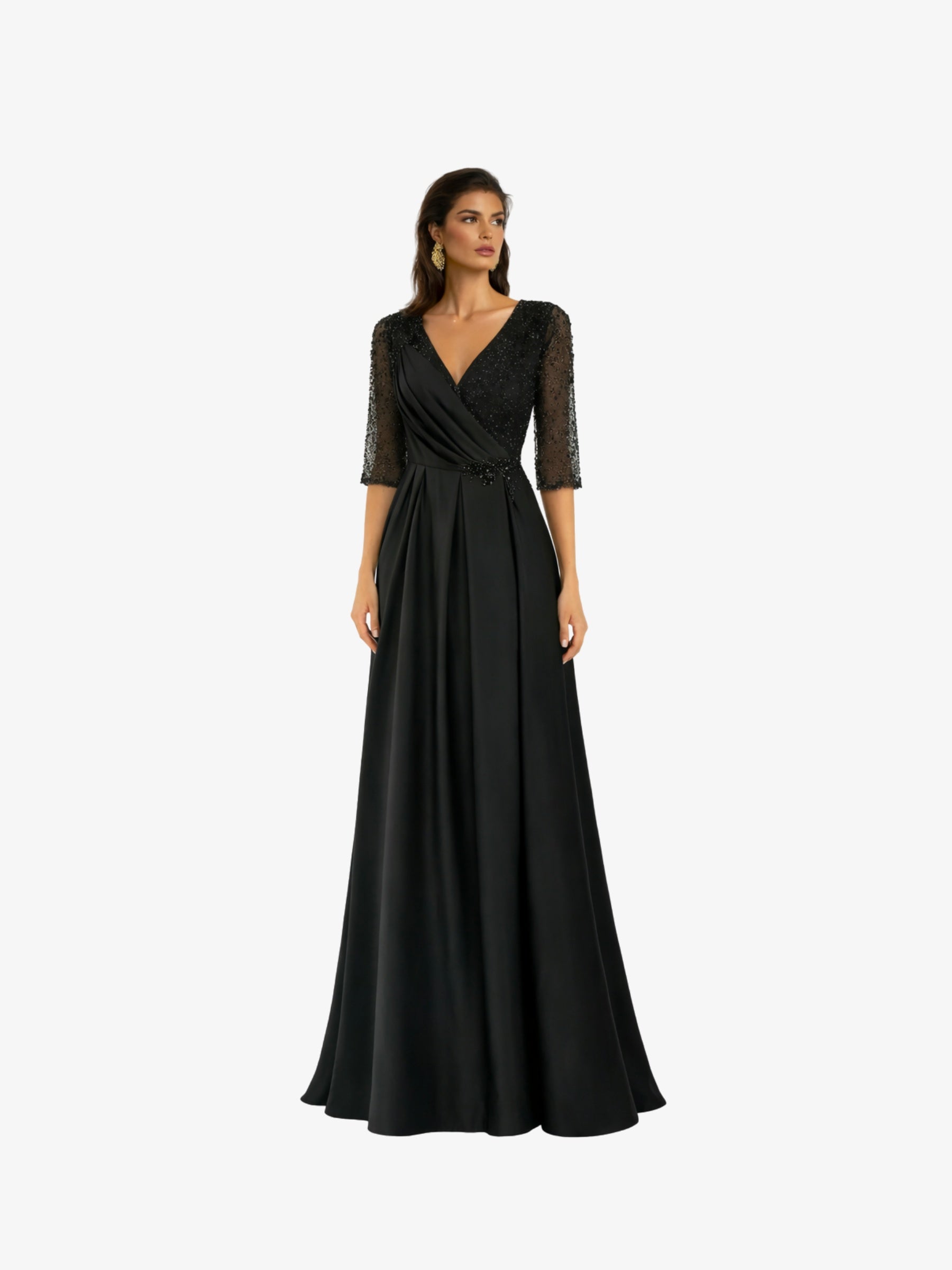 Rochie Lunga “Zaira”, Negru