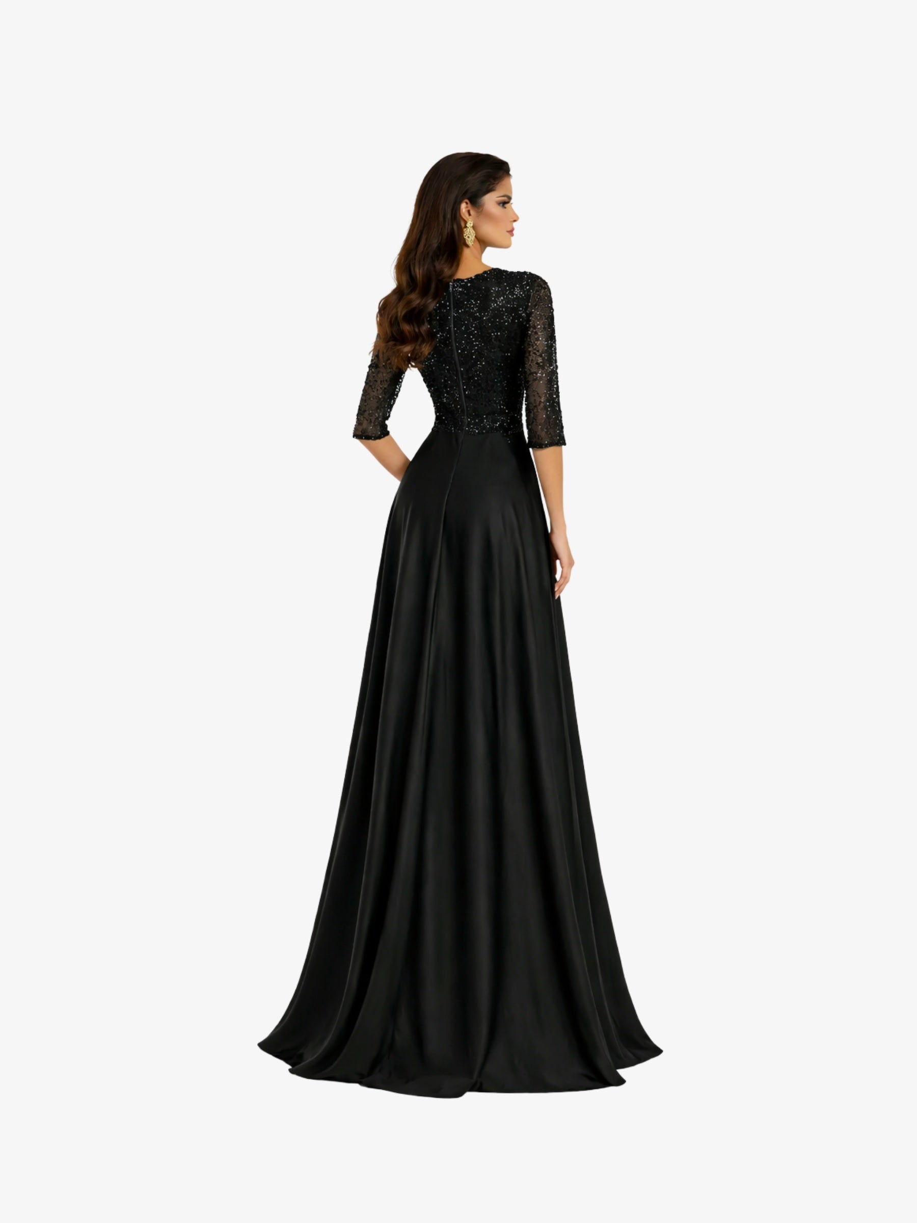 Rochie Lunga “Zaira”, Negru