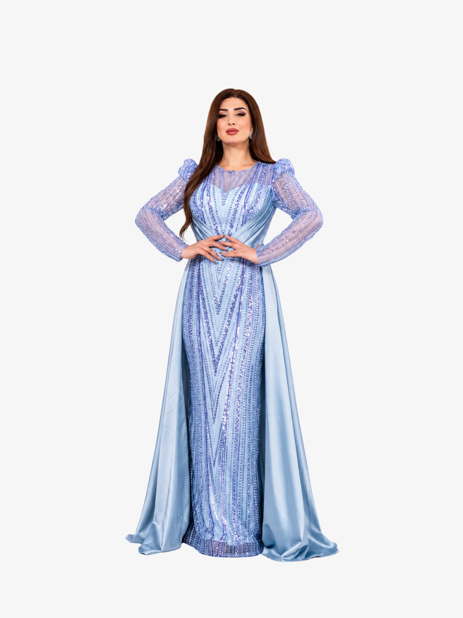 Rochie cu Trena "Andalucia", Albastra