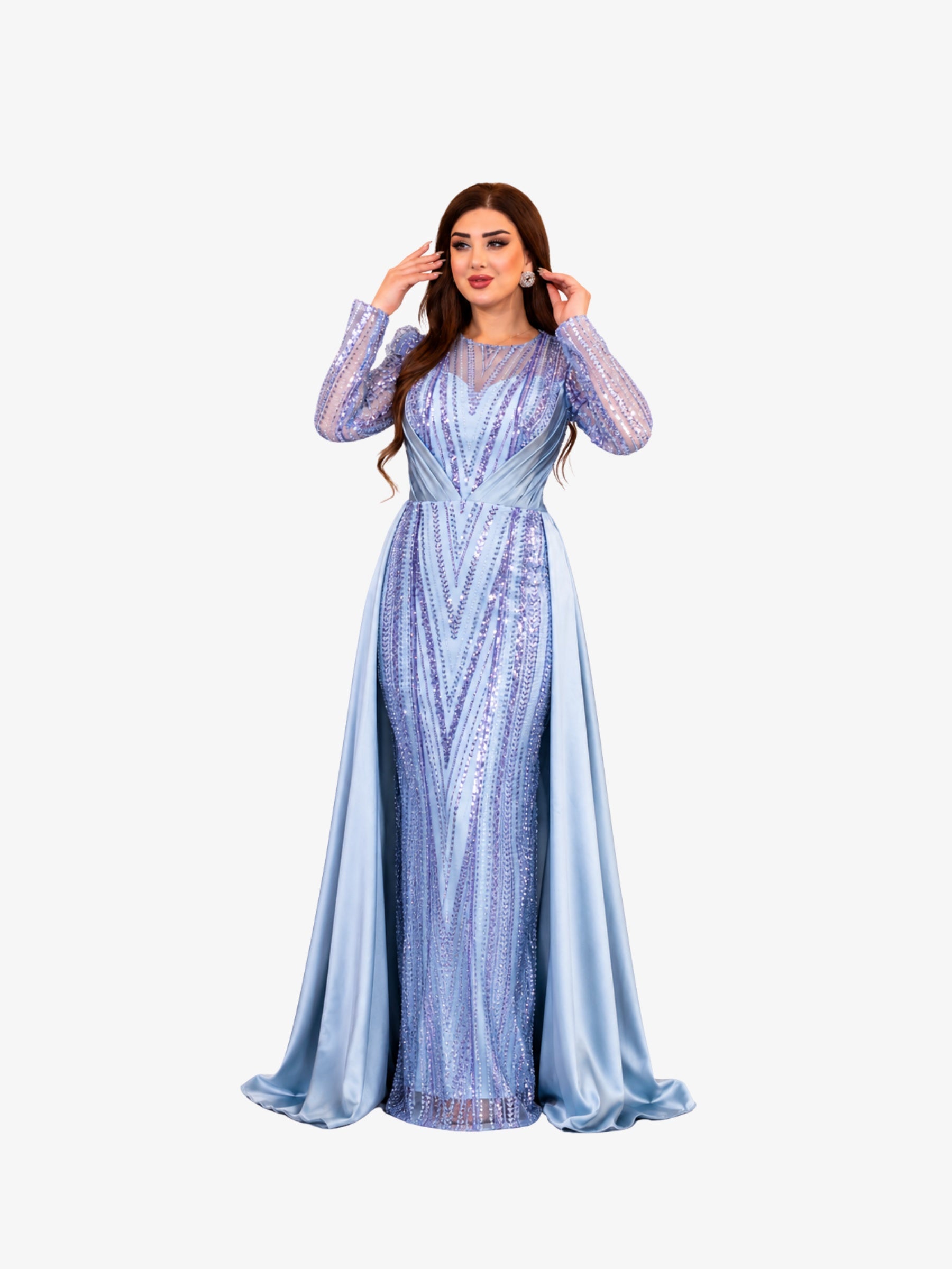 Rochie cu Trena "Andalucia", Albastra