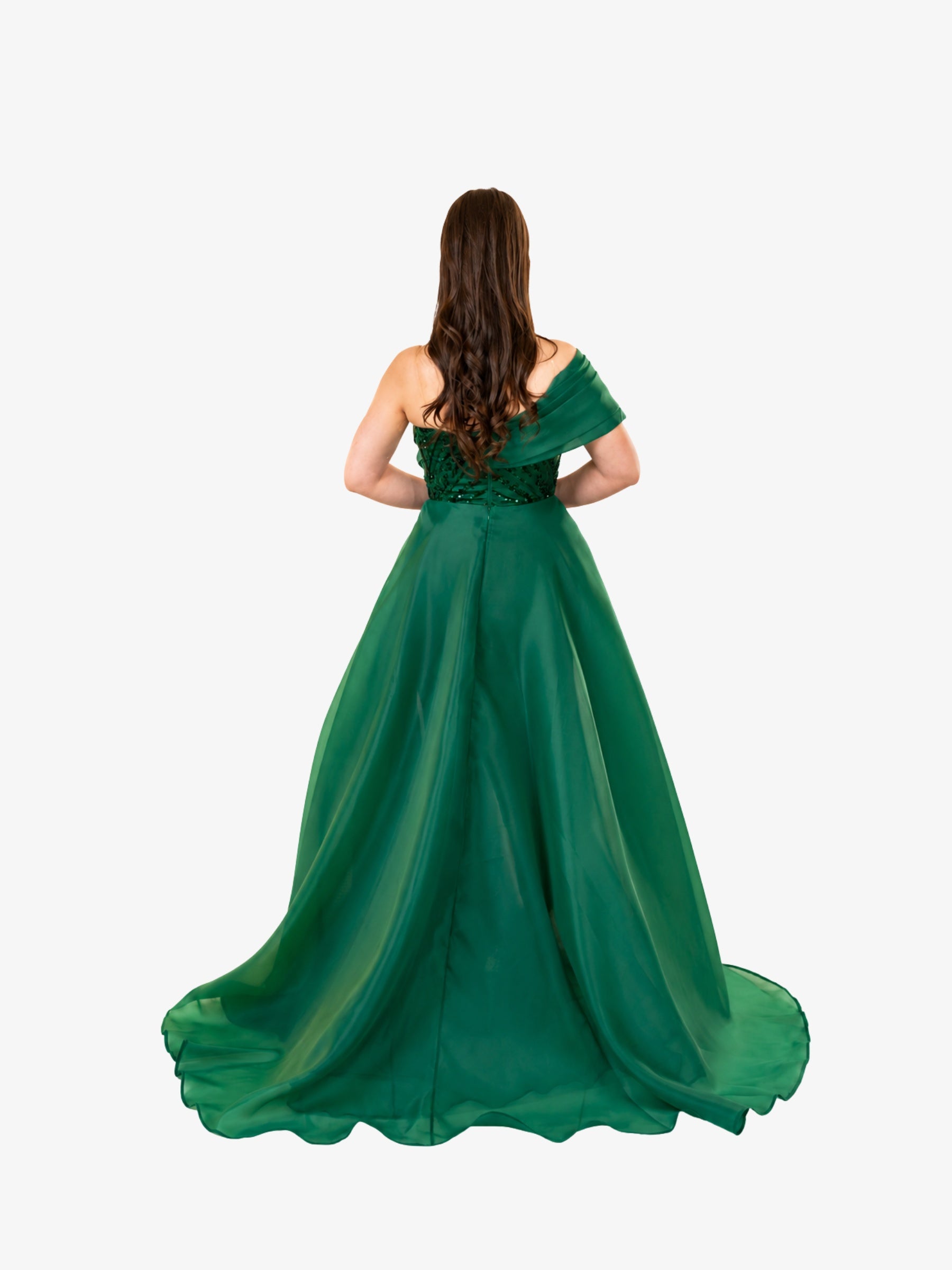 Rochie Lunga cu Trena "Valentina", Verde