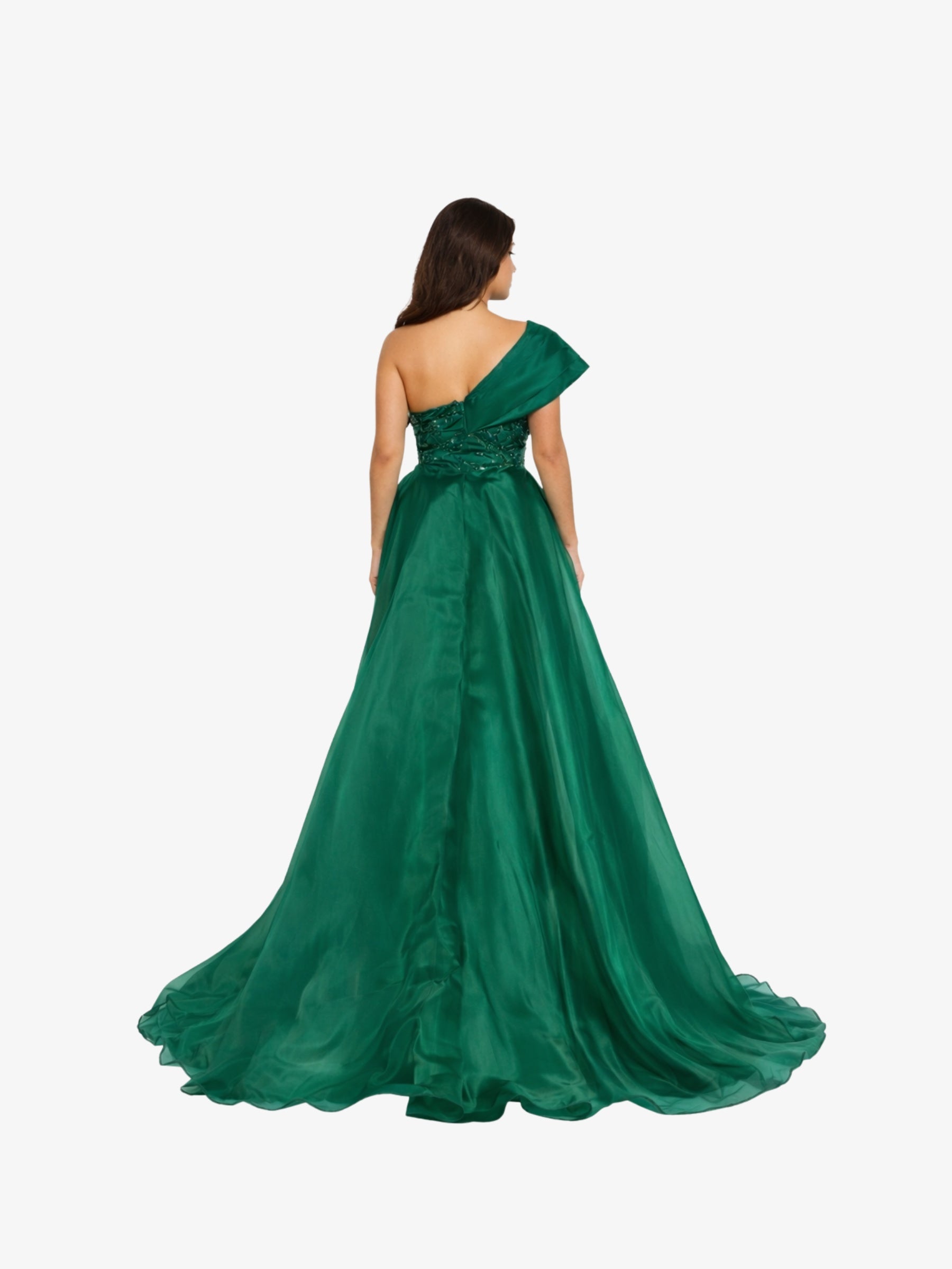 Rochie Lunga cu Trena "Valentina", Verde