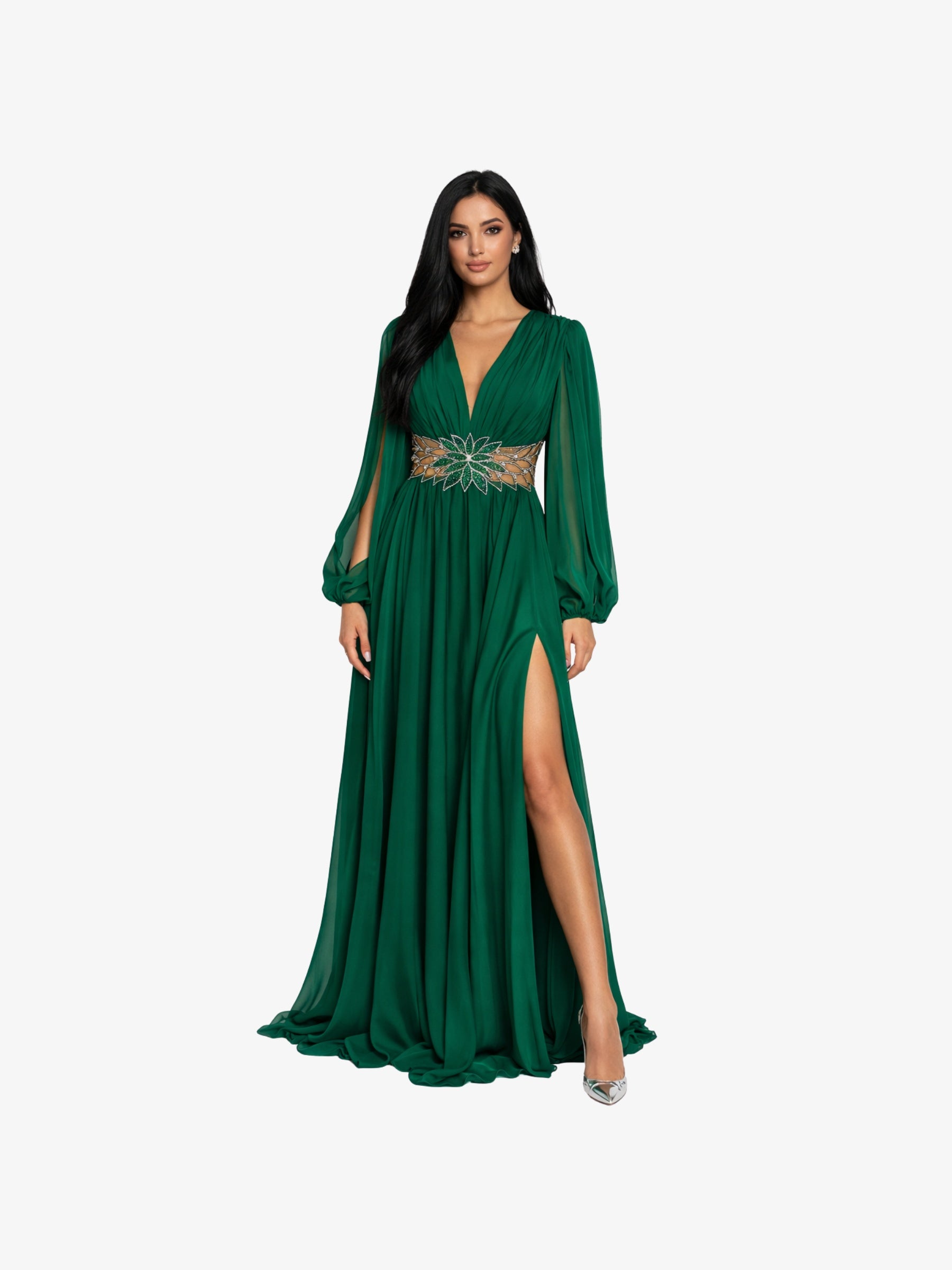 Rochie Lunga " Cassandra", Verde