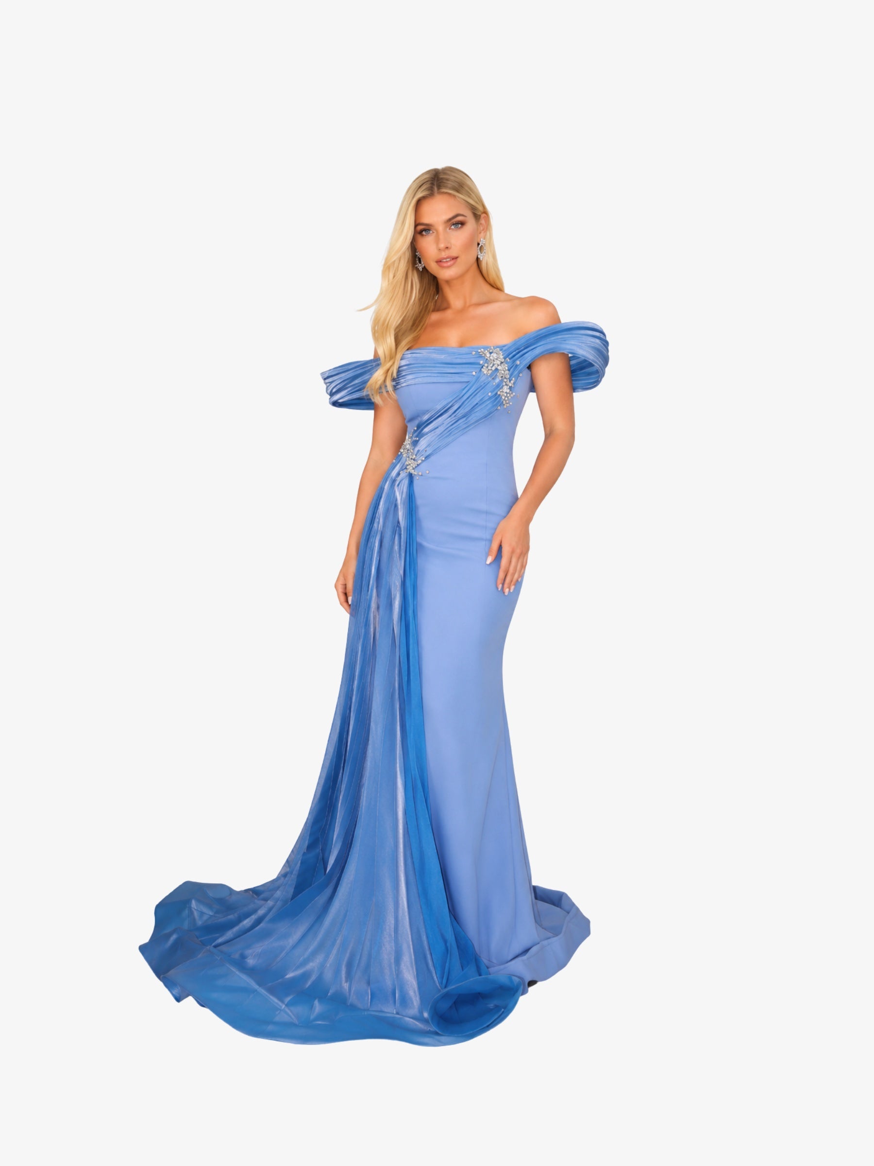 Rochie Lunga "Angelina Luxury", Albastra