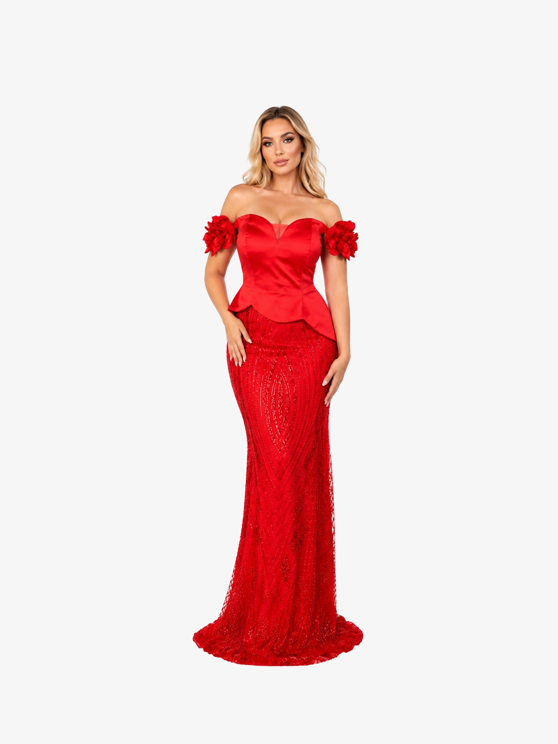 Rochie tip Compleu Elegant “Margot”, Rosu