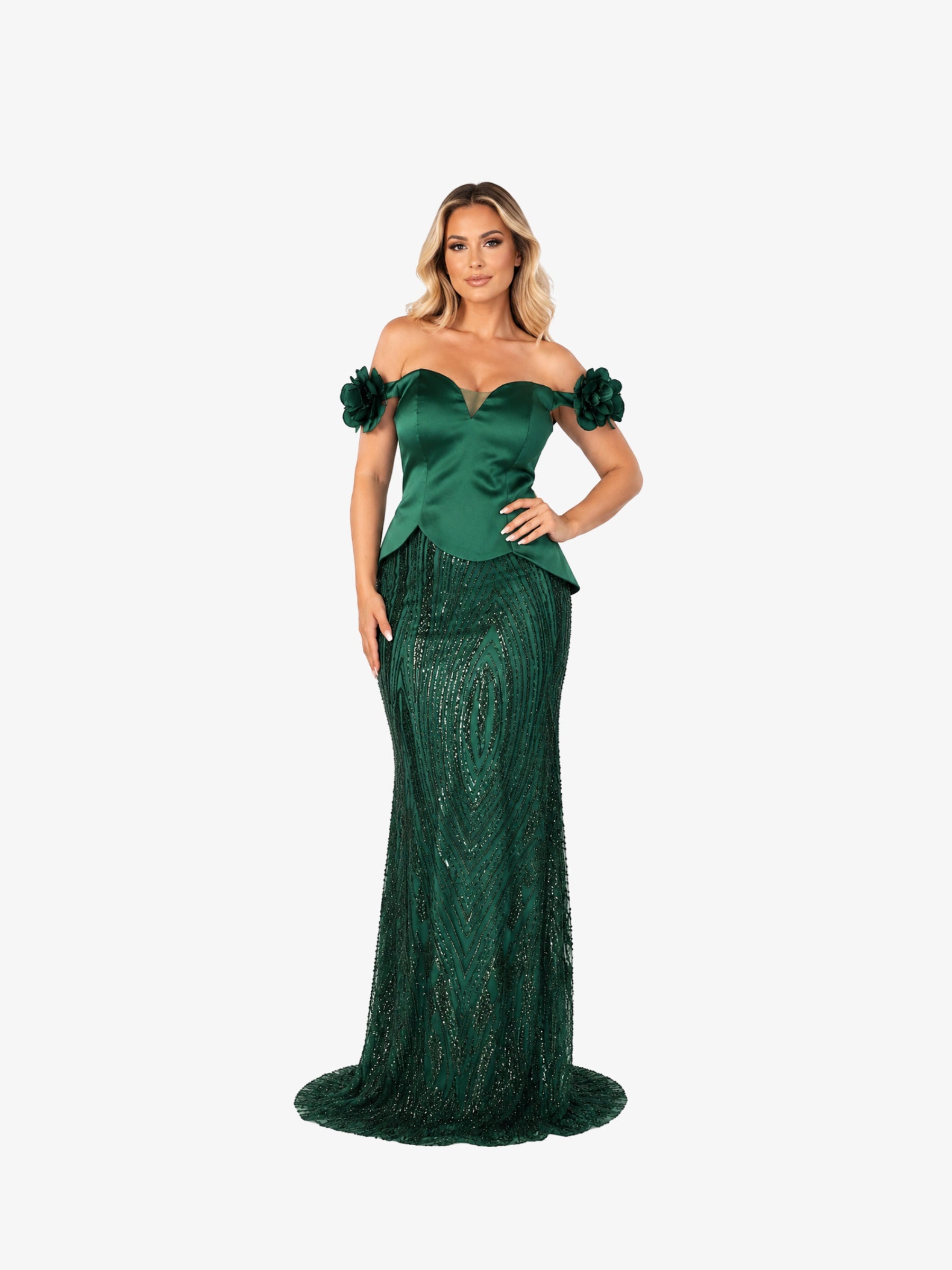 Rochie tip Compleu Elegant “Margot”, Verde