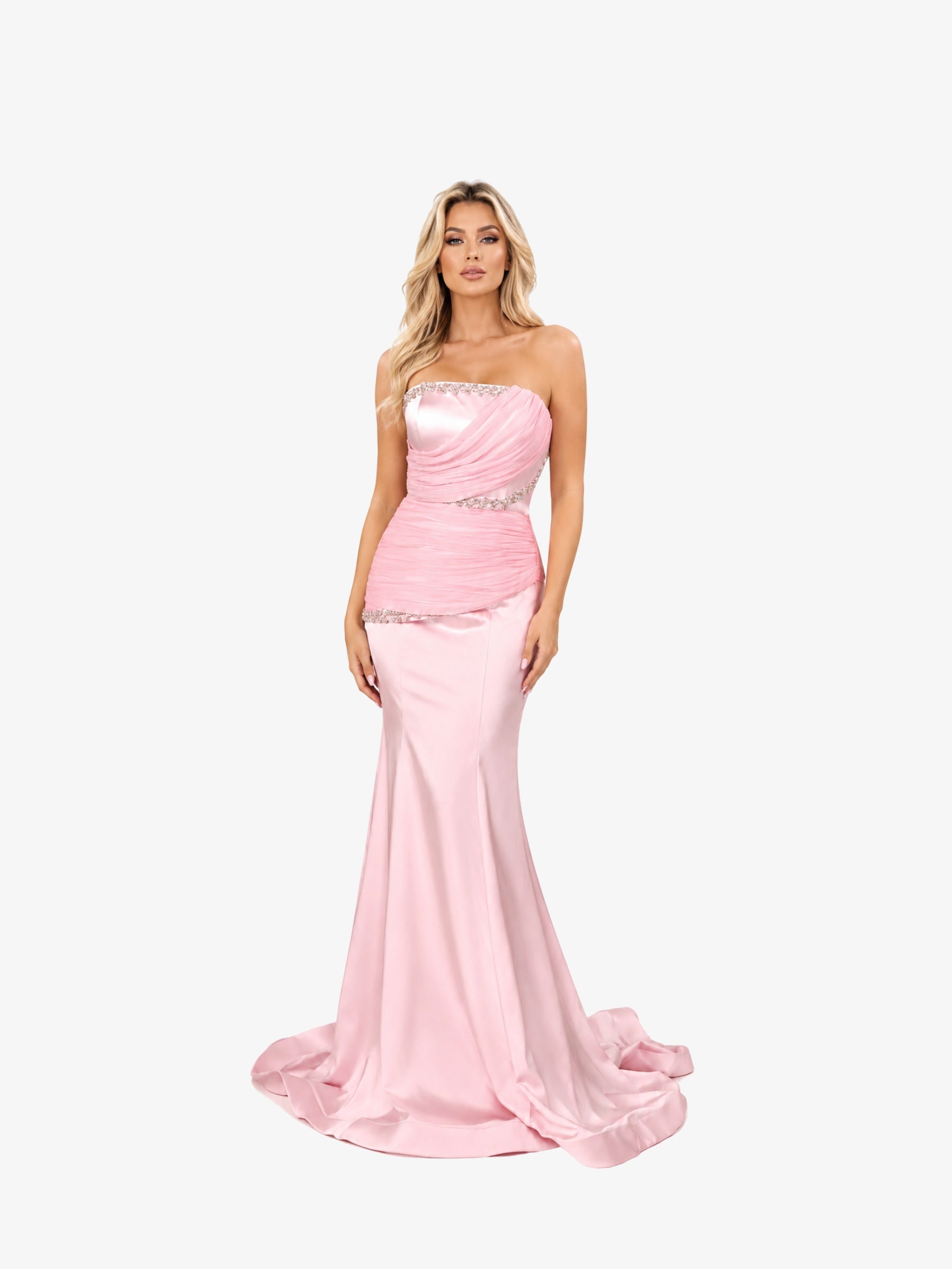 Rochie Luxury cu Corset “ Damasc”, Roz