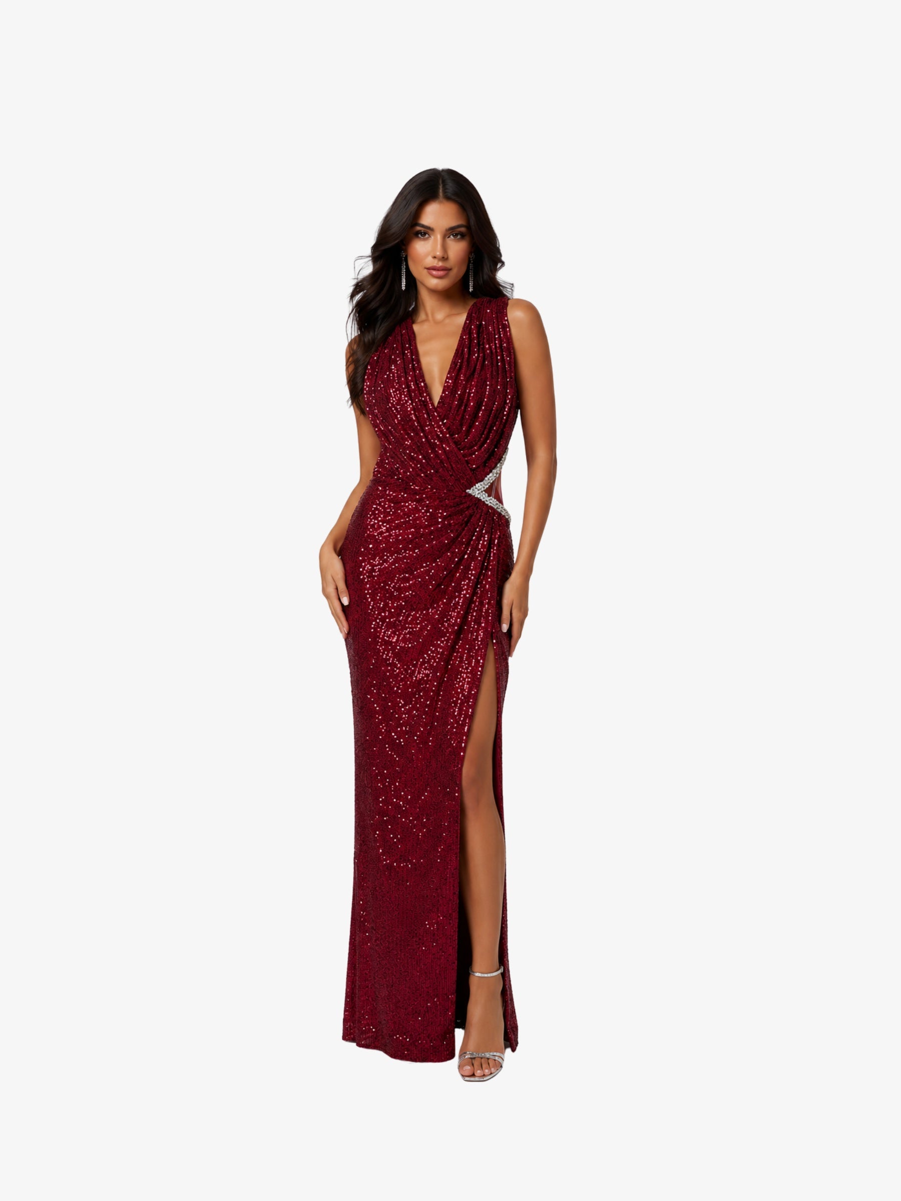 Rochie Lunga "Vera", Burgundy