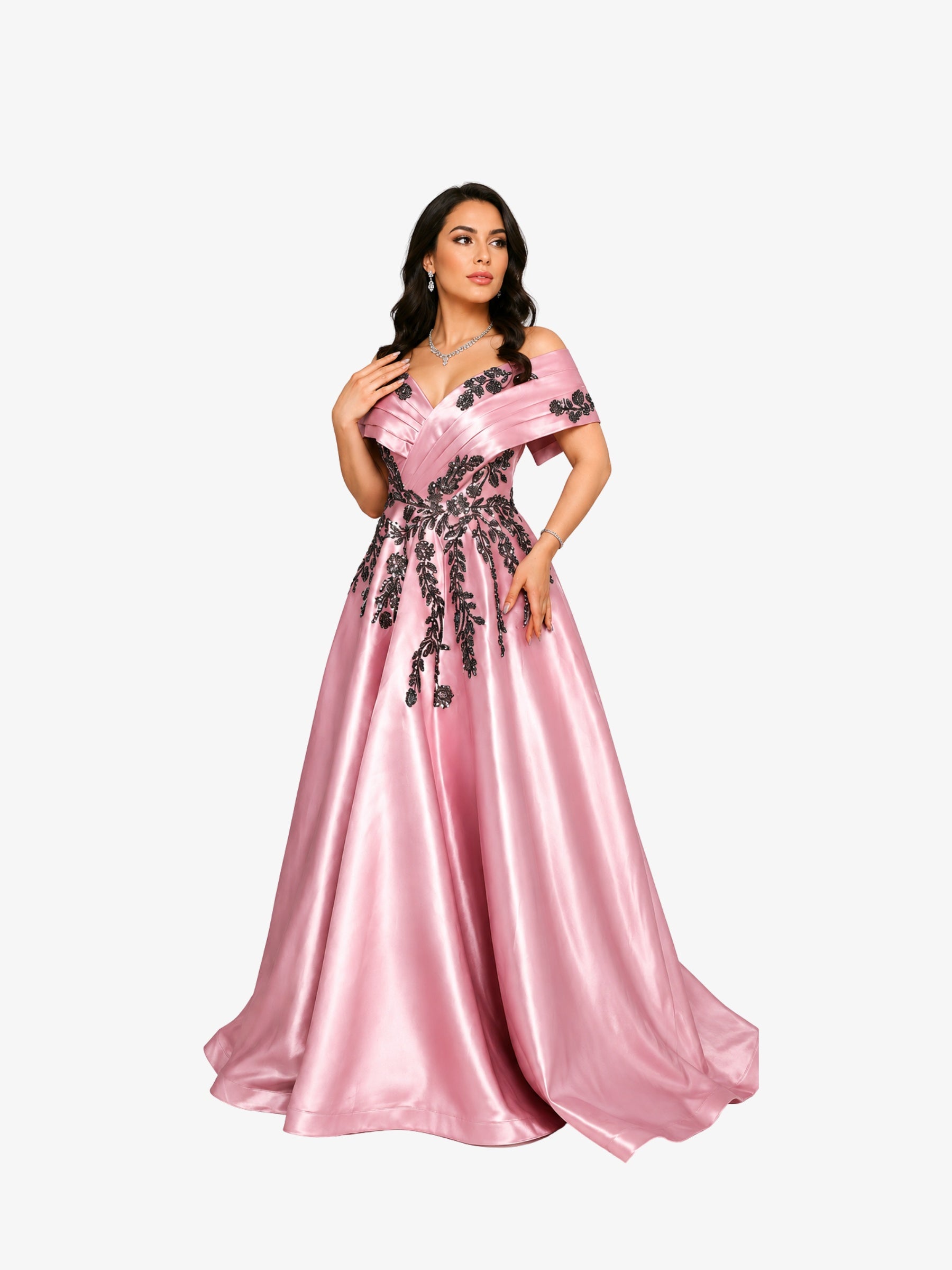 Rochie Lunga "Julien", Roz cu Corset